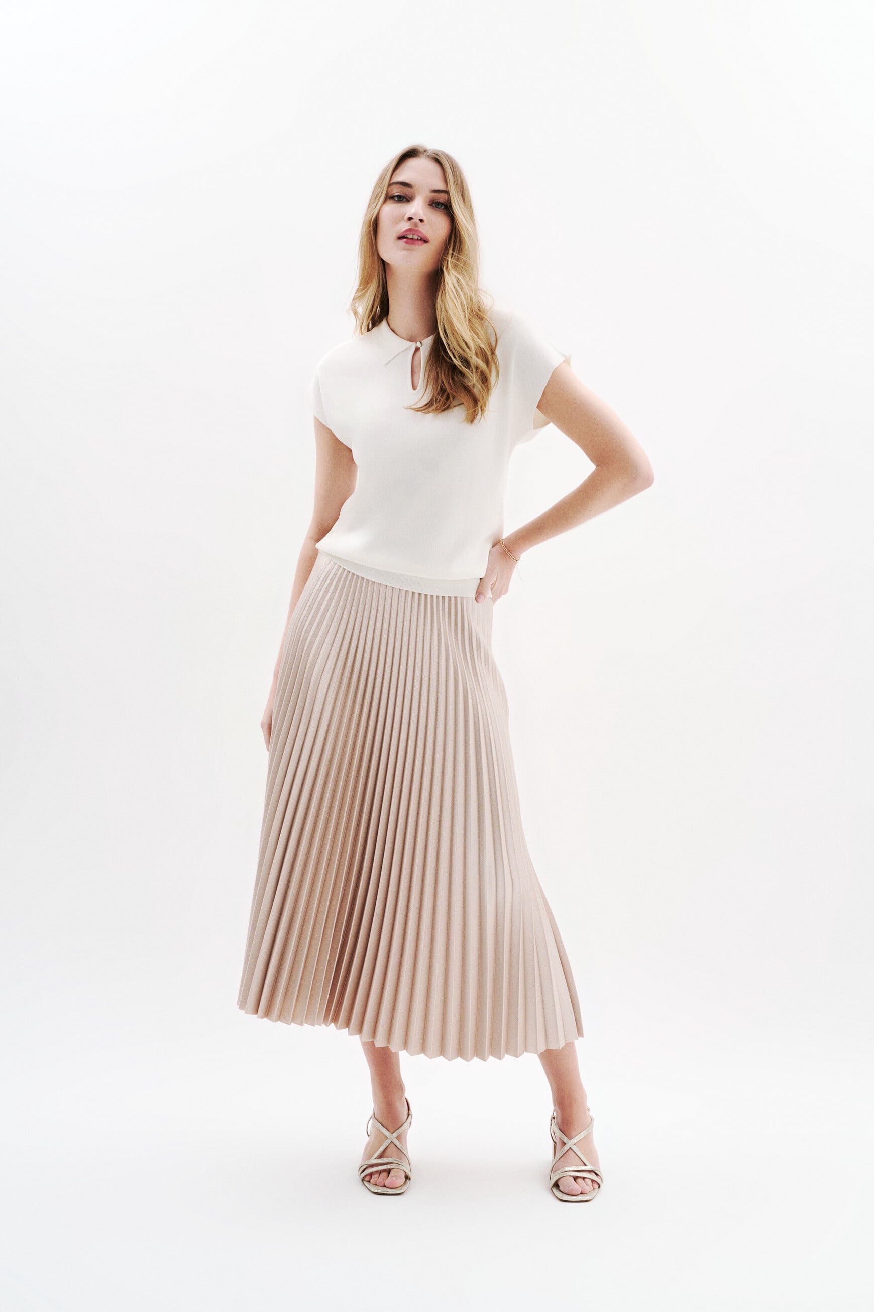 Jupe Jamy couleur or femme