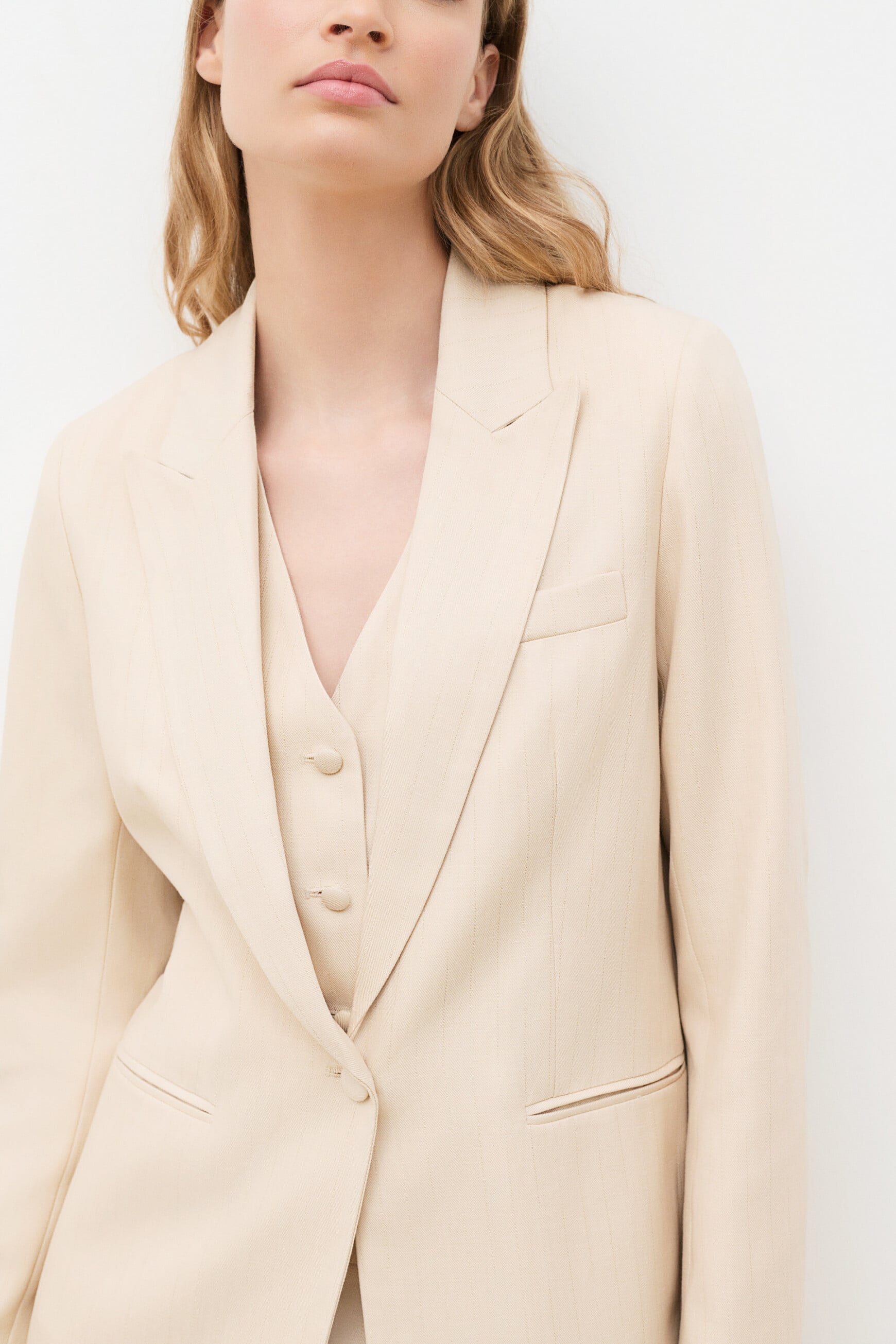 Giacca Vpodium Raye rose poudr&eacute;e donna