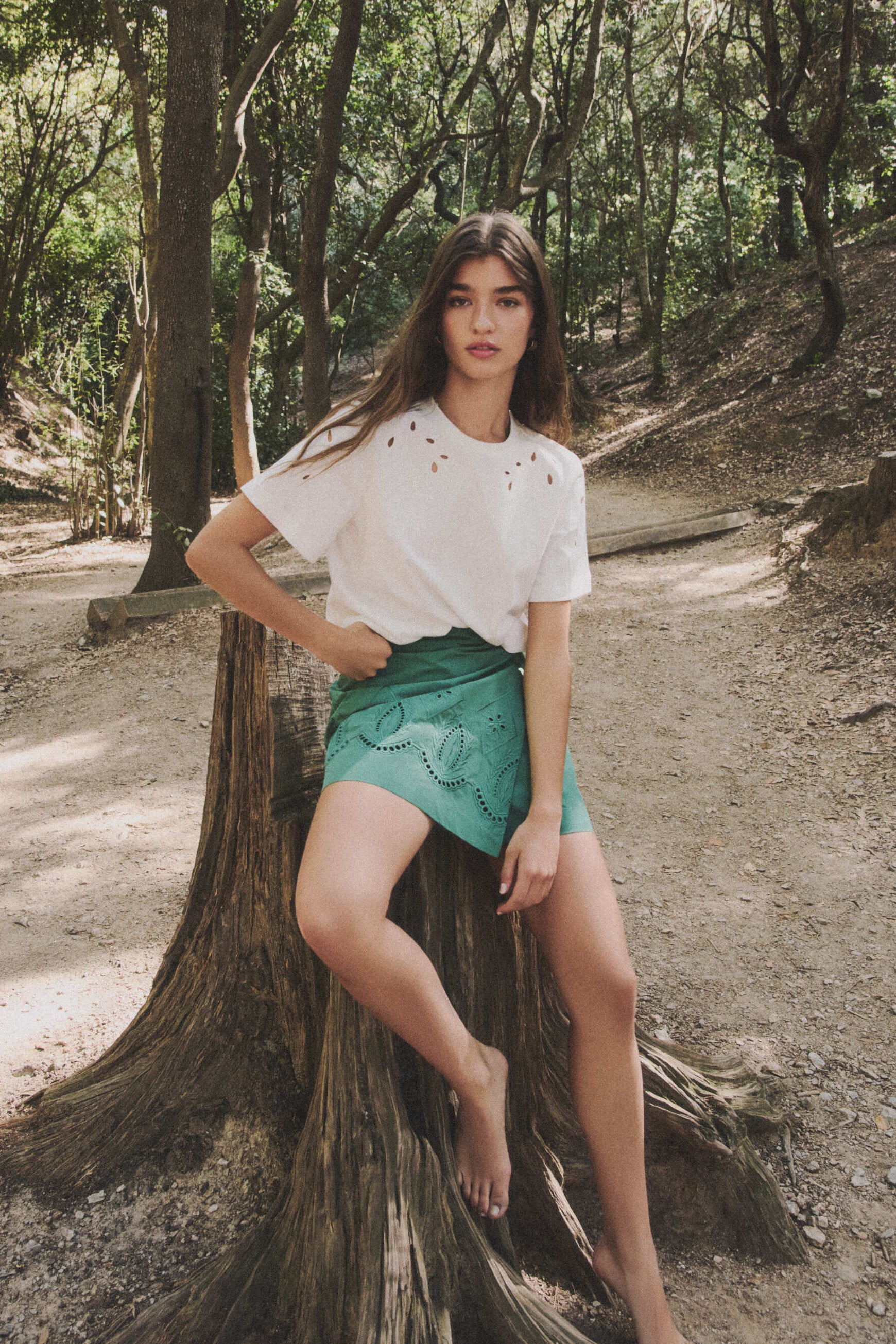 Short-rok Partenabrode groen vrouw