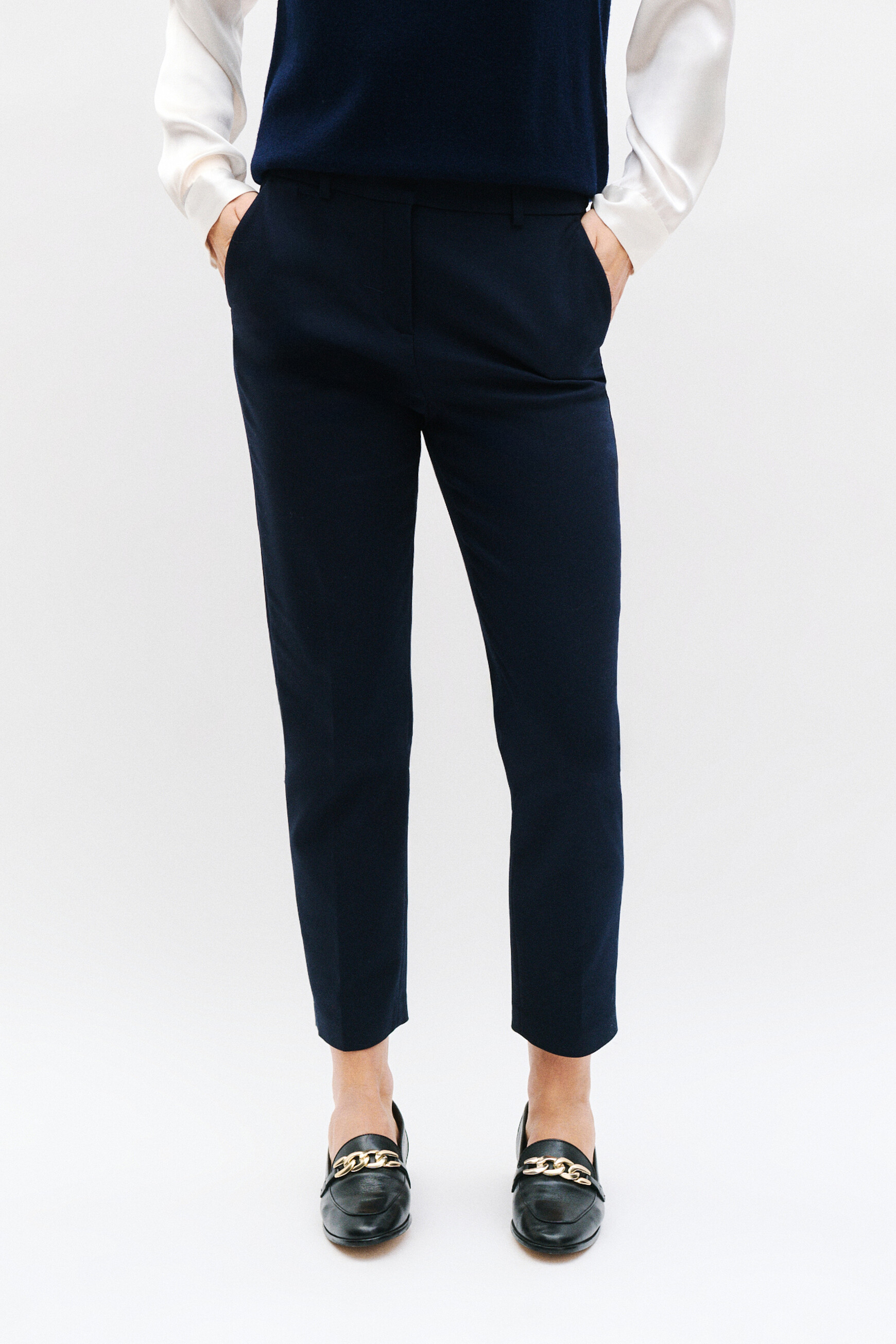 Pantalon psidiko2 bleu marine femme