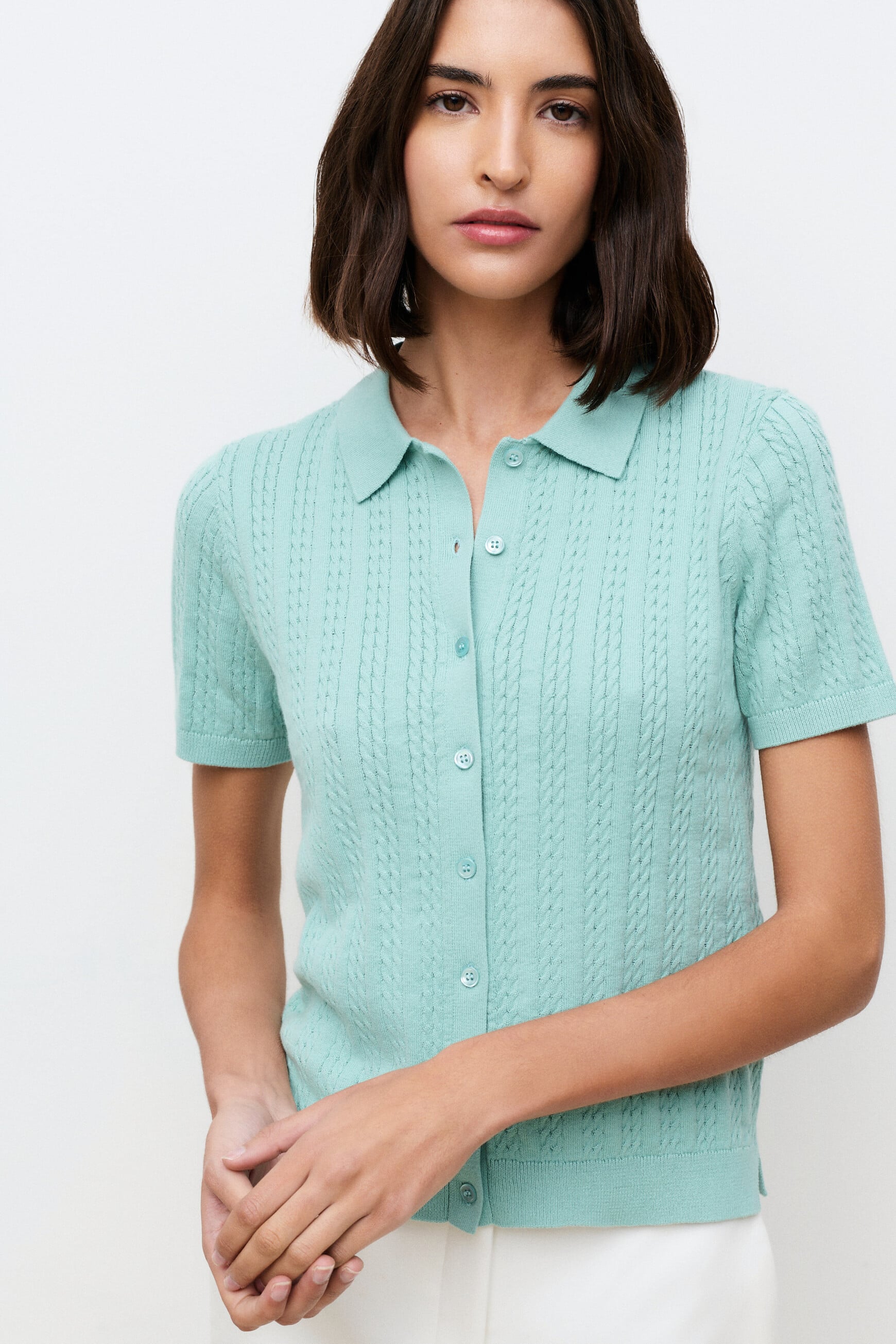 Pull Barbara vert clair femme