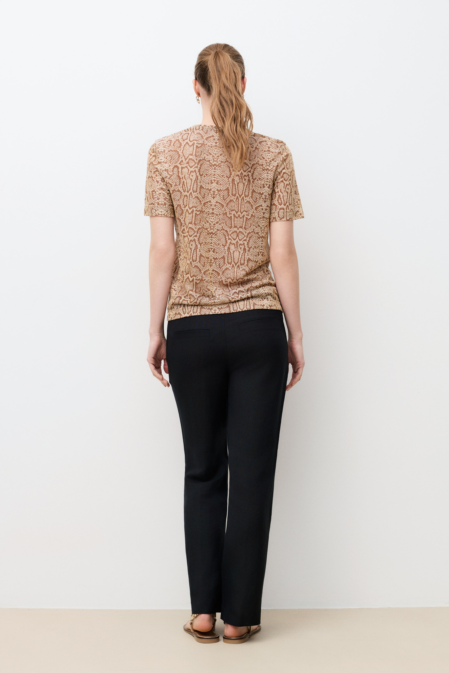 T-shirt Tjoana-Python sable femme
