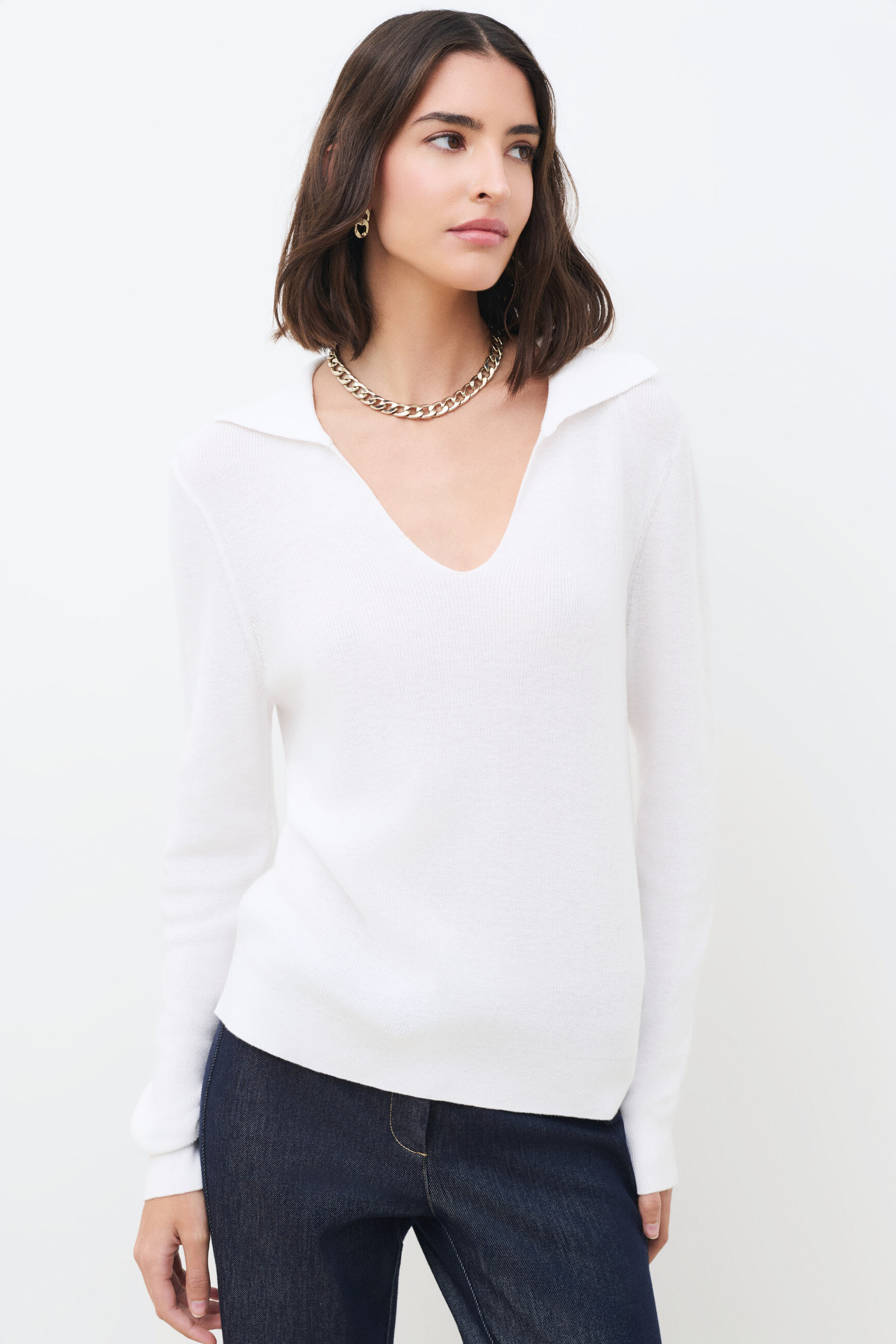 Jersey Maiwen blanco mujer
