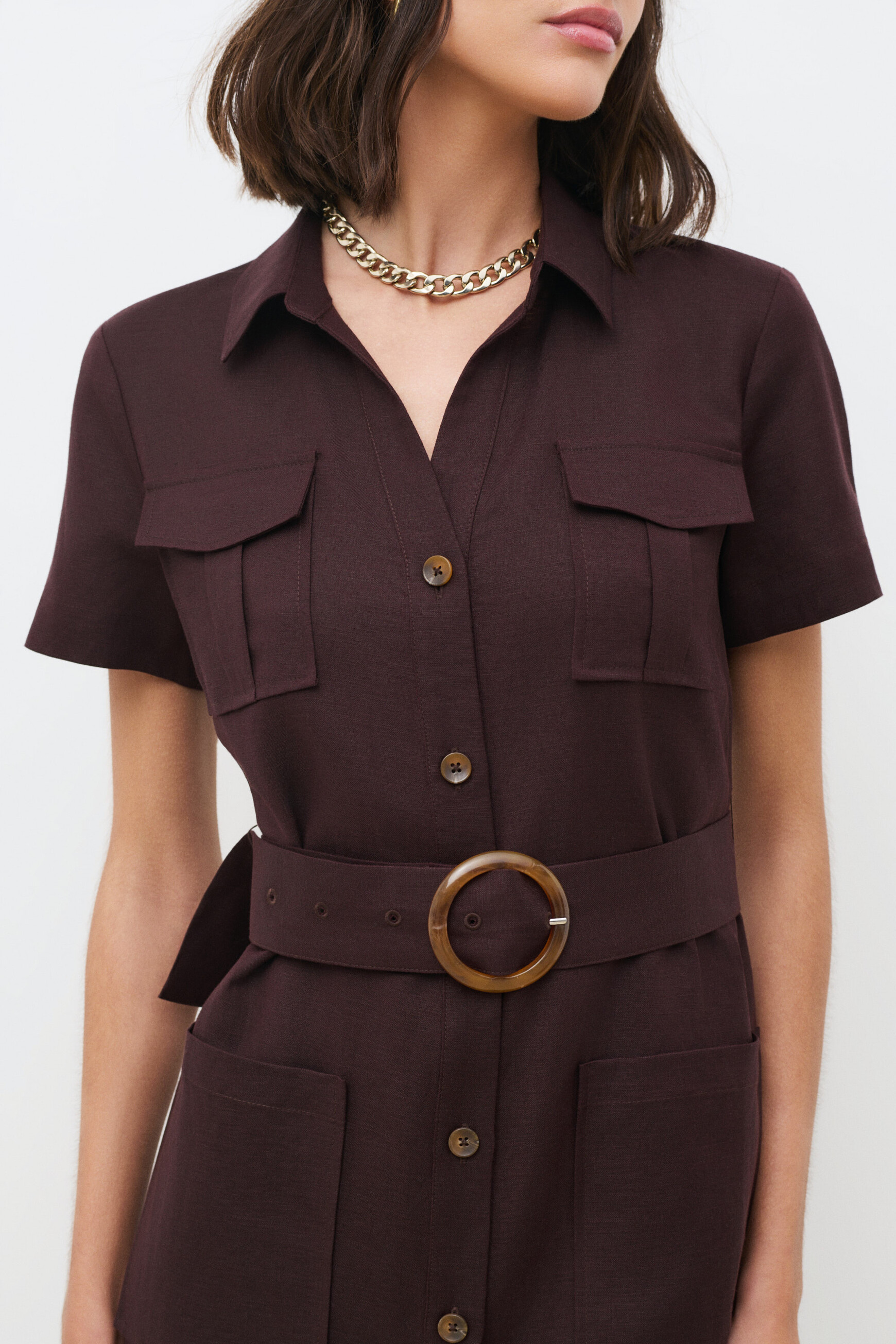 Robe Rlaurine marron fonc&eacute; femme
