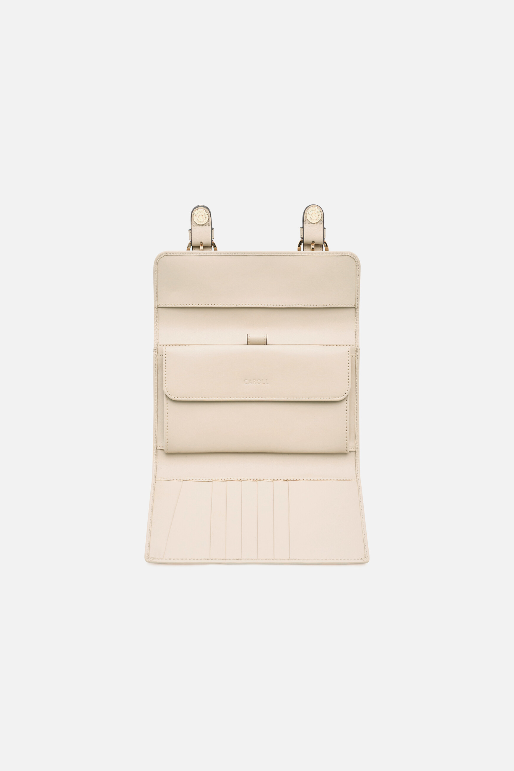 Thais wallet in natural leather ivory woman