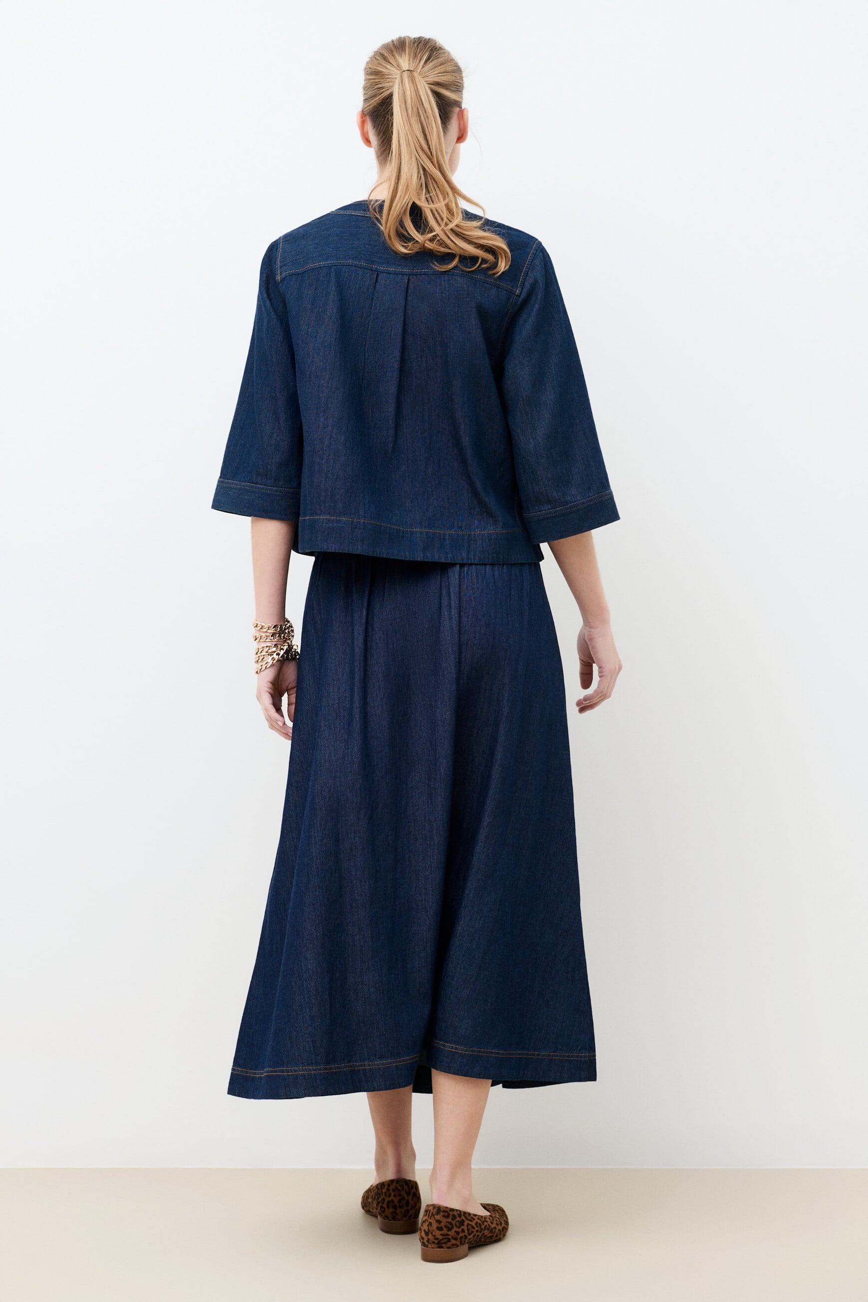 Gonna Jupiter denim double stone donna