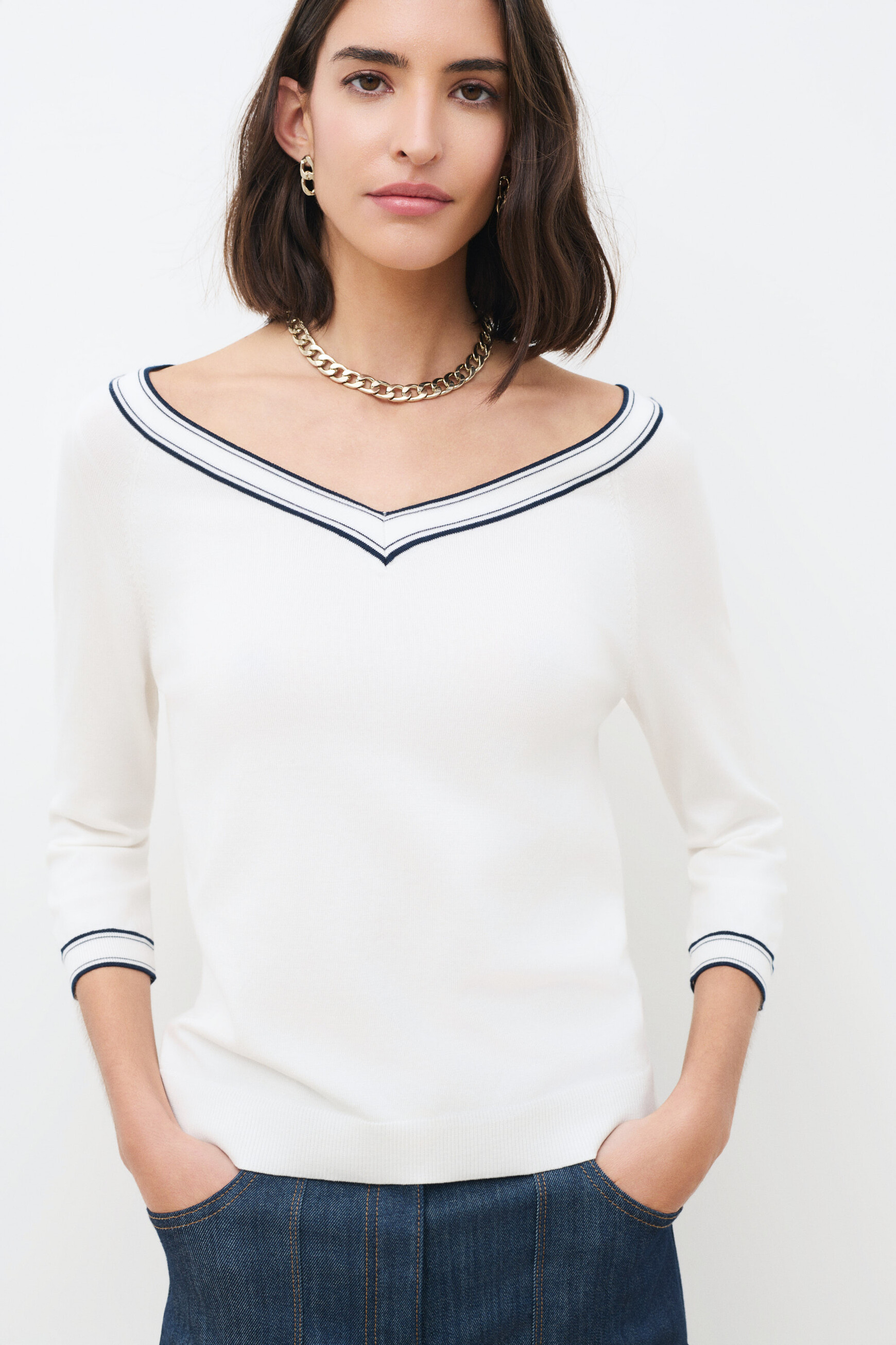 Pull Madeleine ecru femme