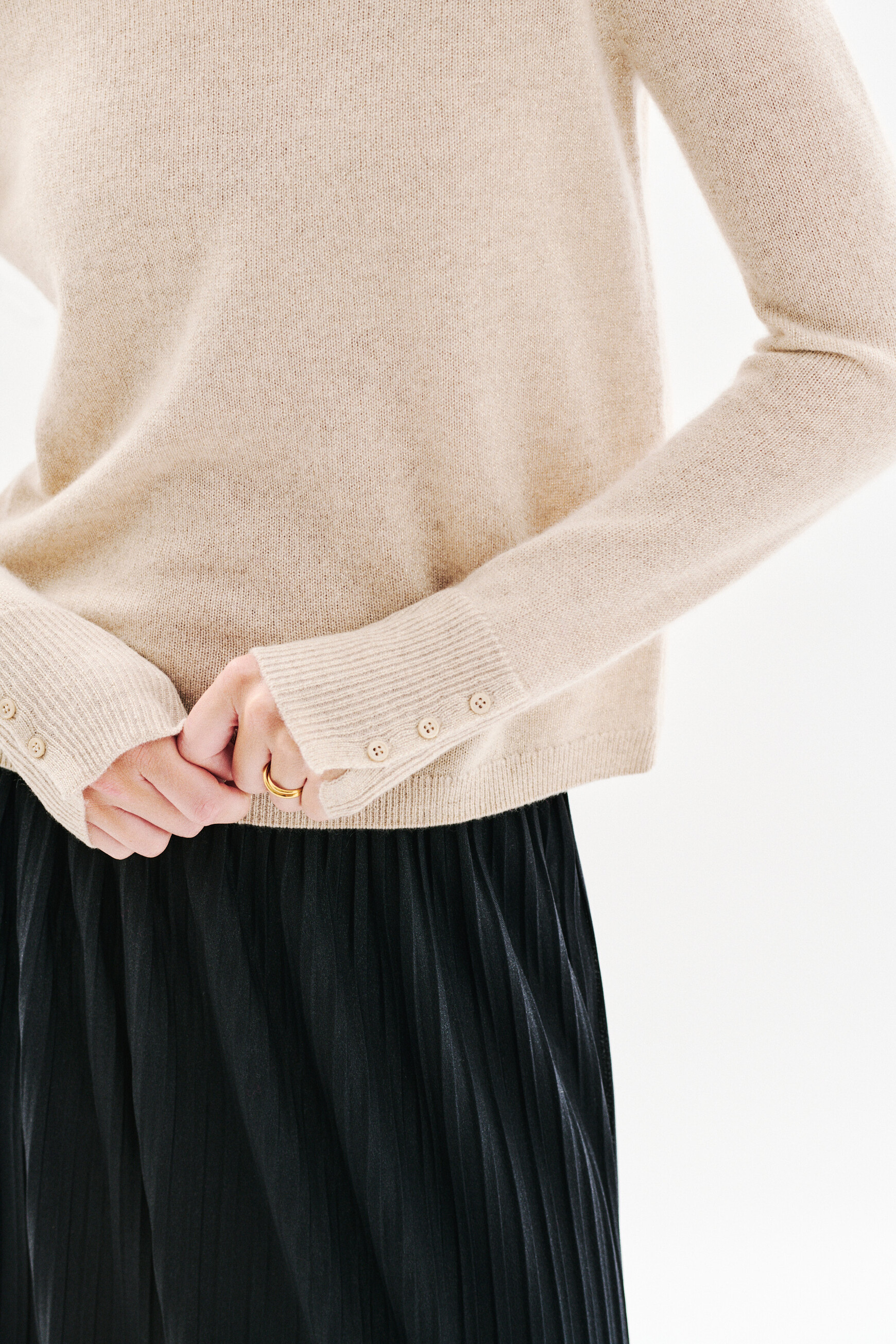Pull zoan lurex sable femme