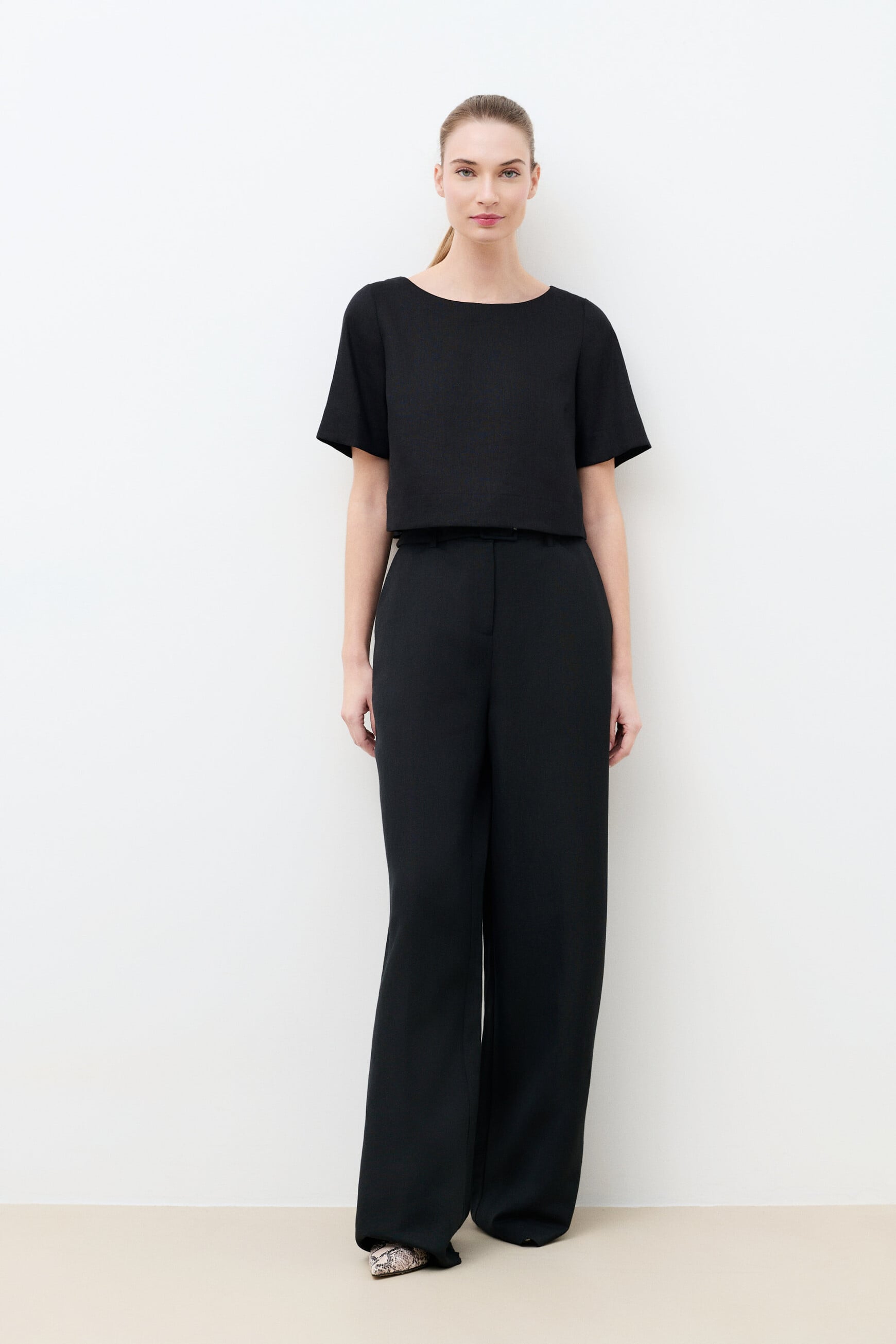Blouse Cynthia1 100% lin noir femme