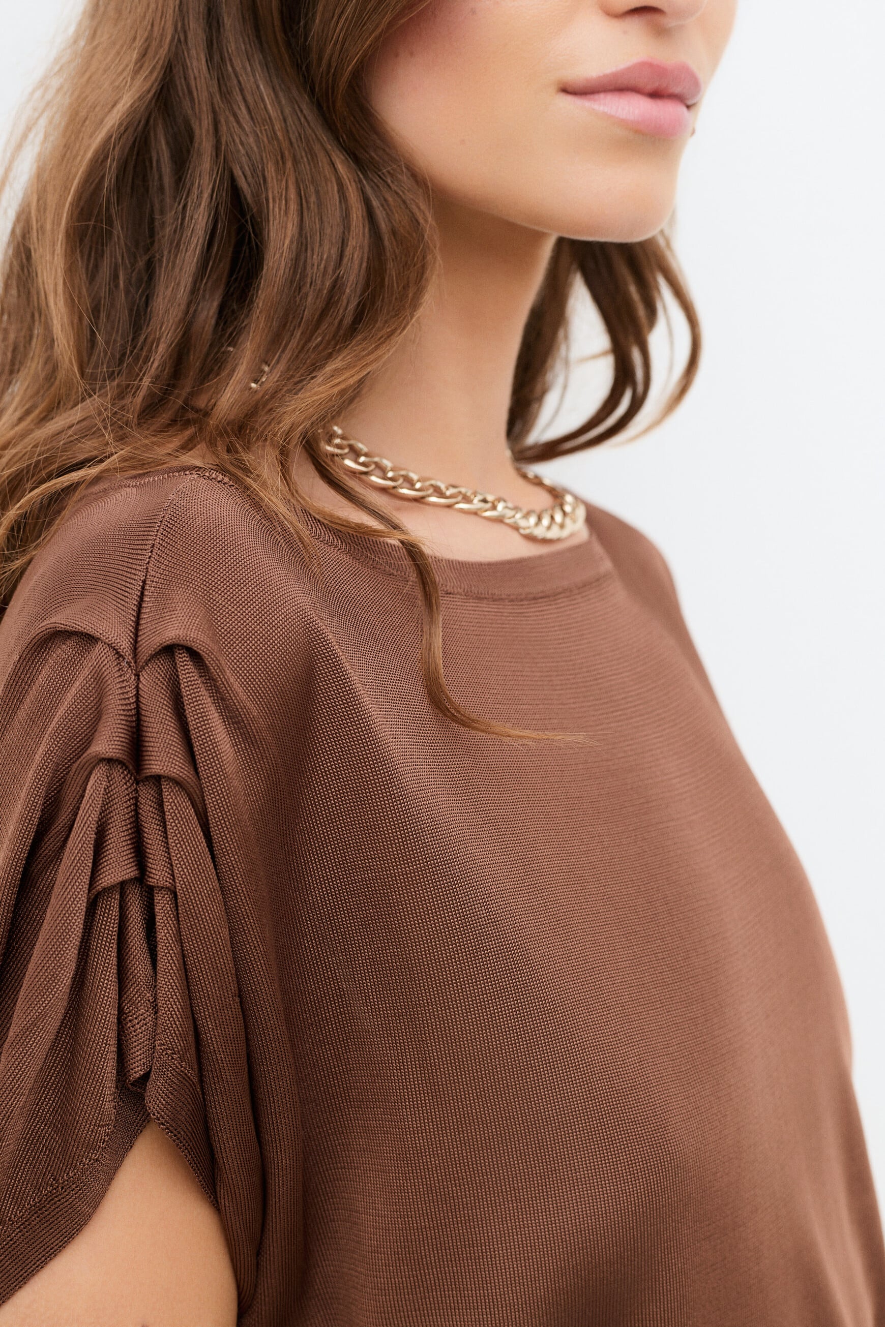Pull Debbie marron femme