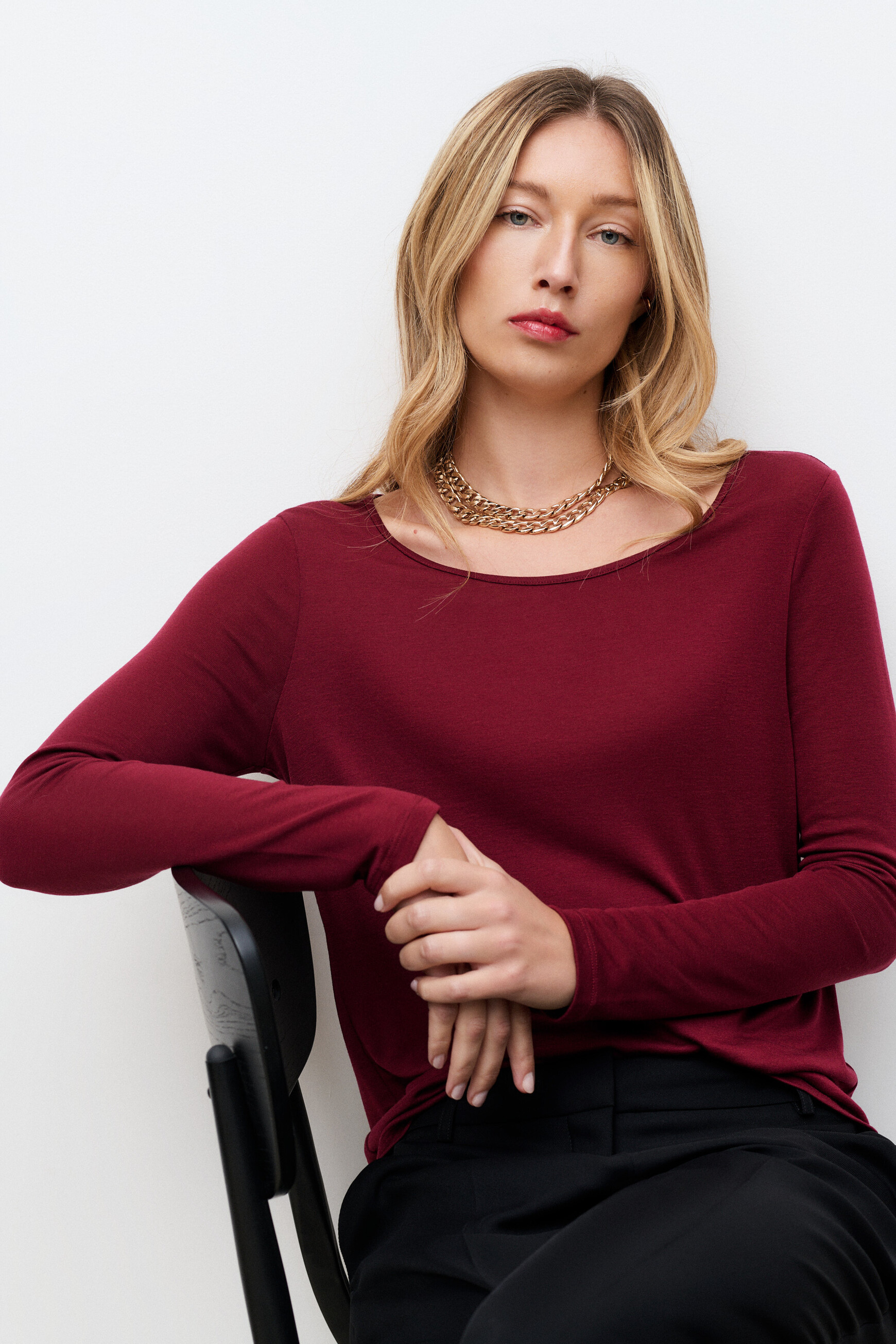 Camiseta Tolivia burdeos mujer