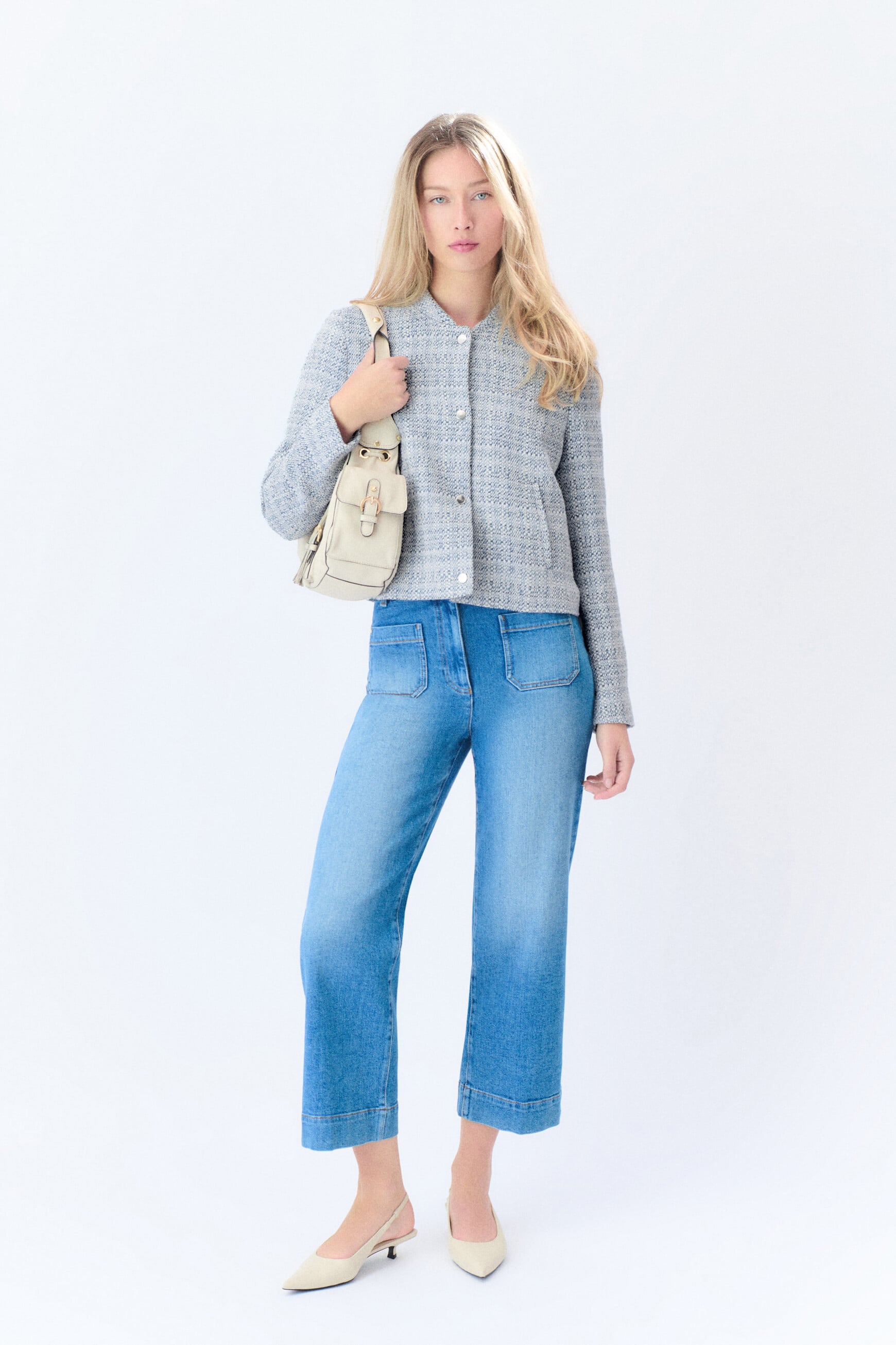 Veste Vienna Tweed bleu ciel femme