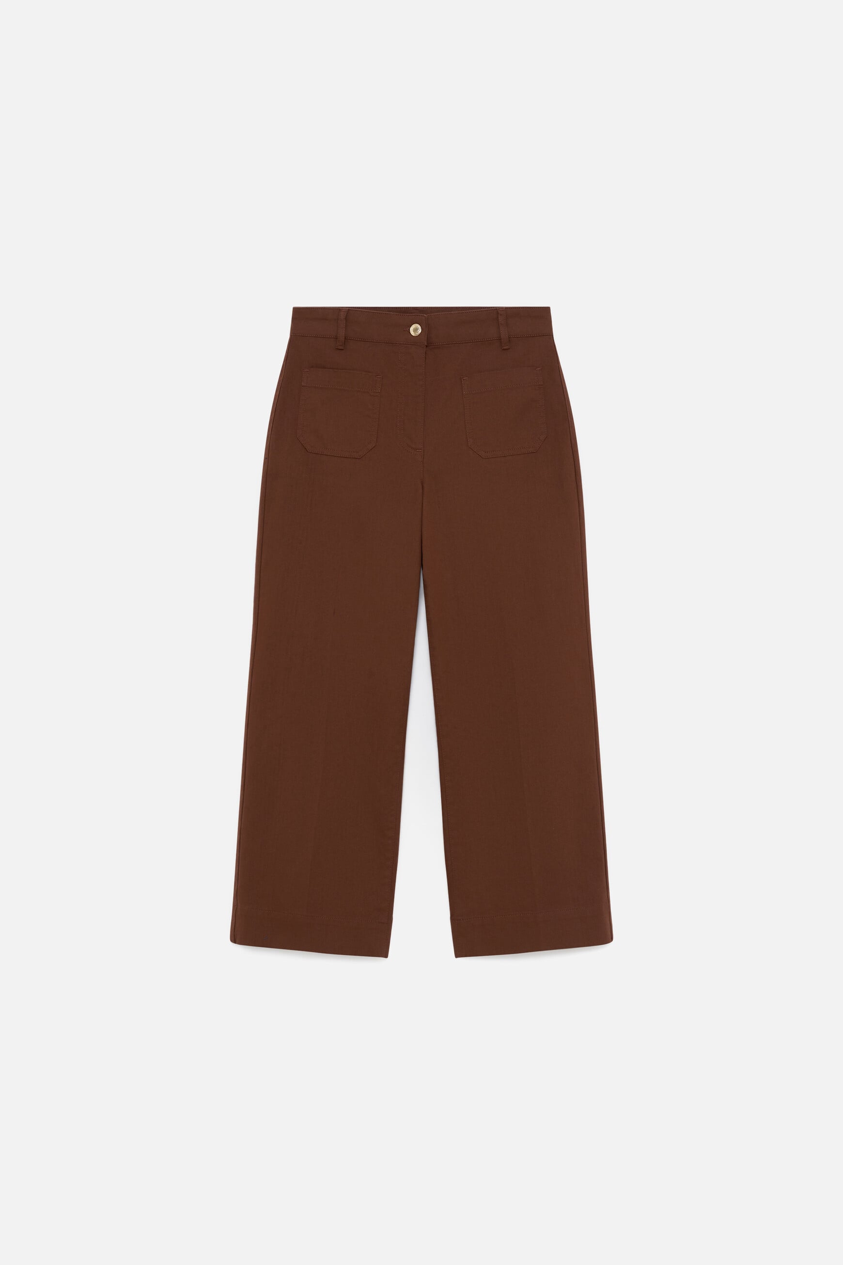 Pantalon Pelleycropped marron femme