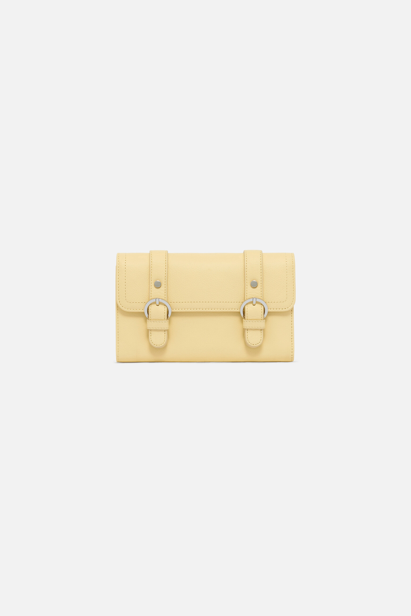 Thais wallet in natural leather cream woman