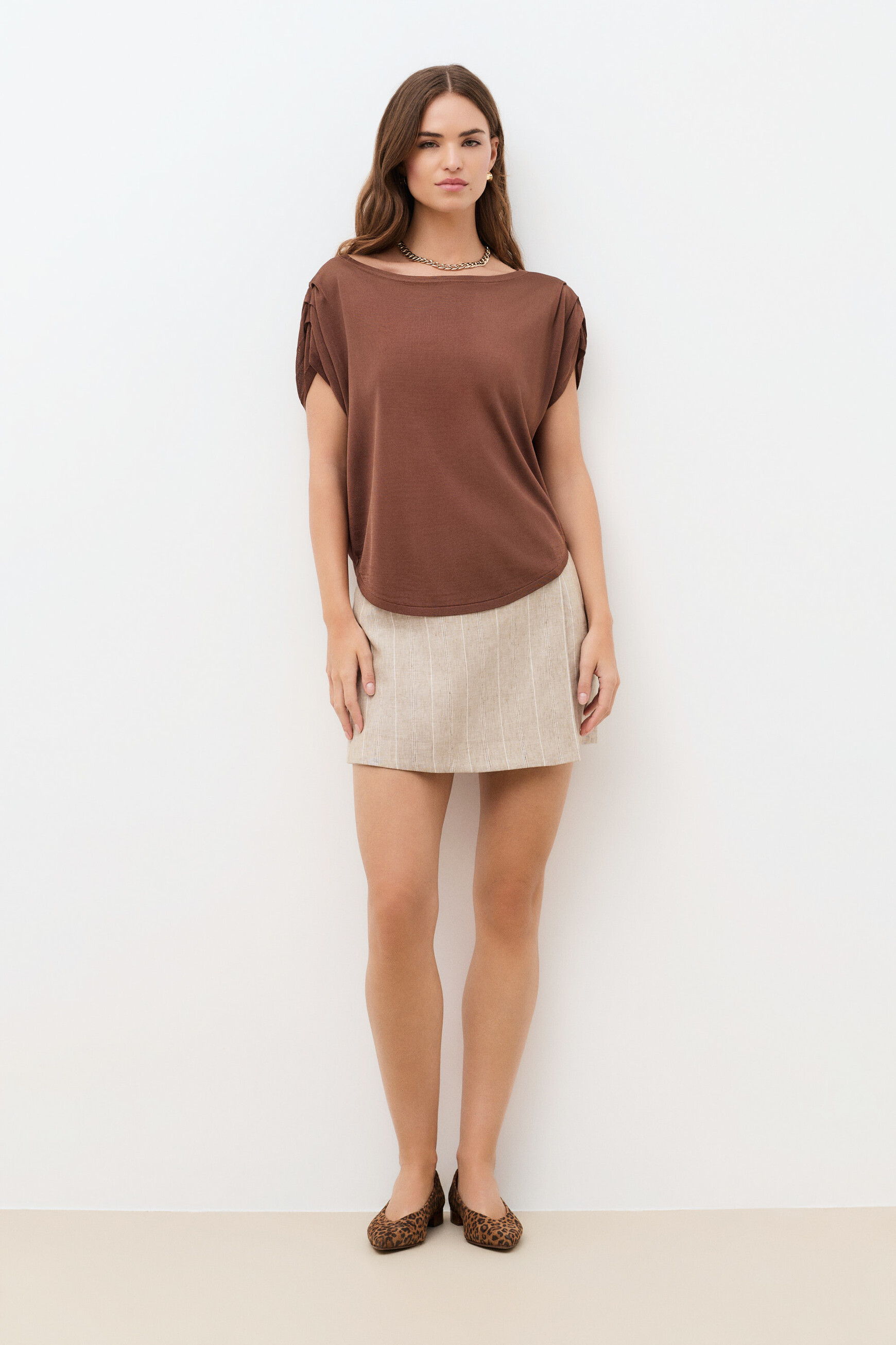 Pull Debbie marron femme