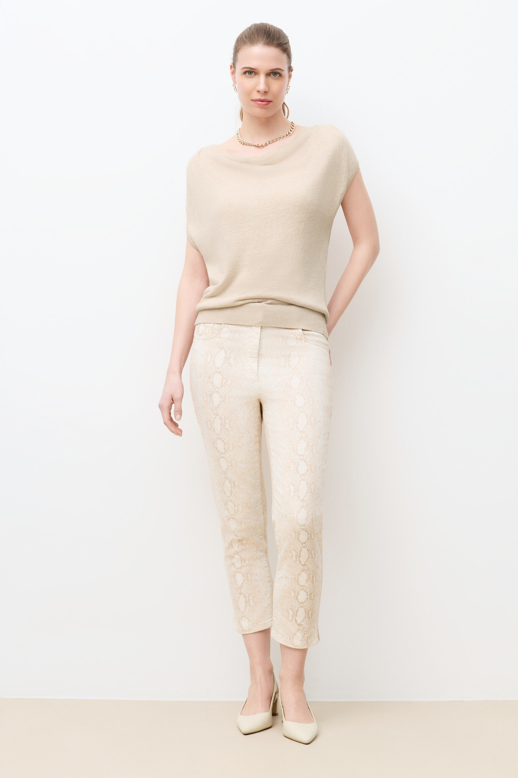 Pull Mvera 100% lin sable femme