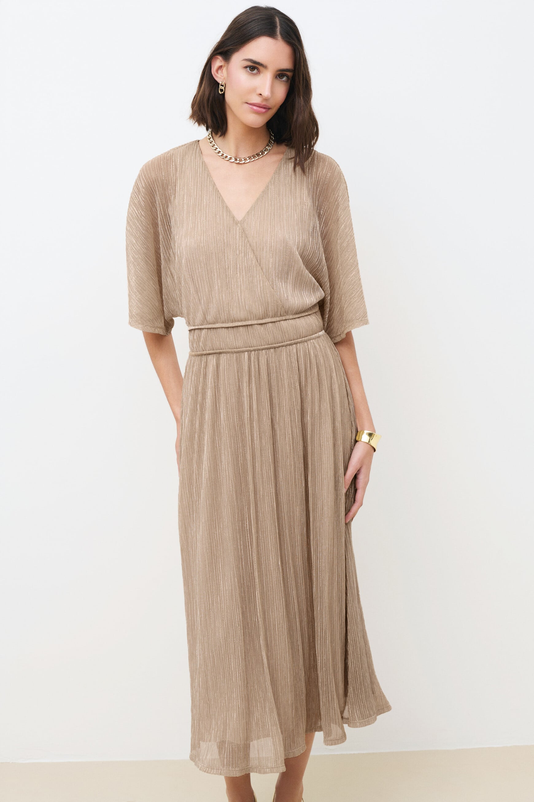 Robe Rshano couleur or femme