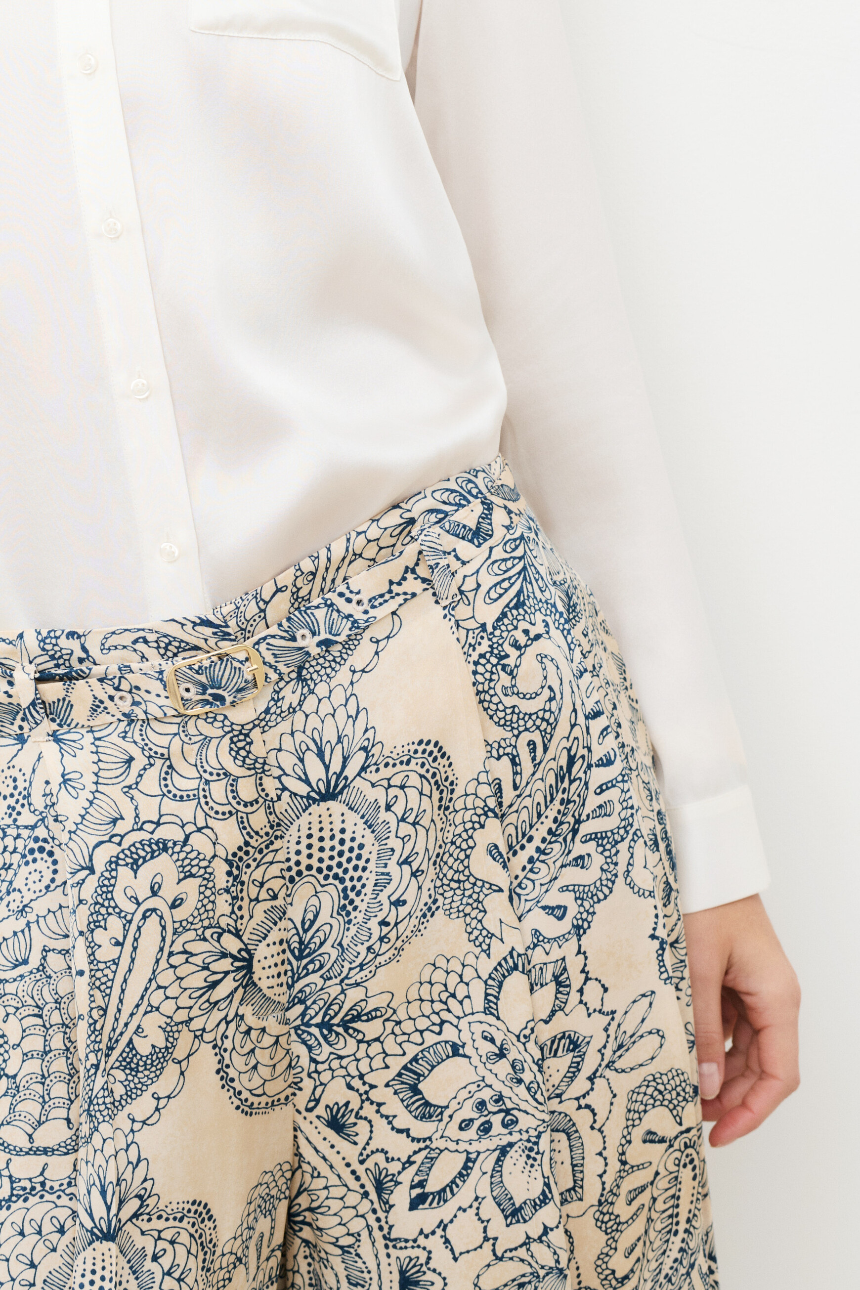 Trousers Pinceau Print ecru woman