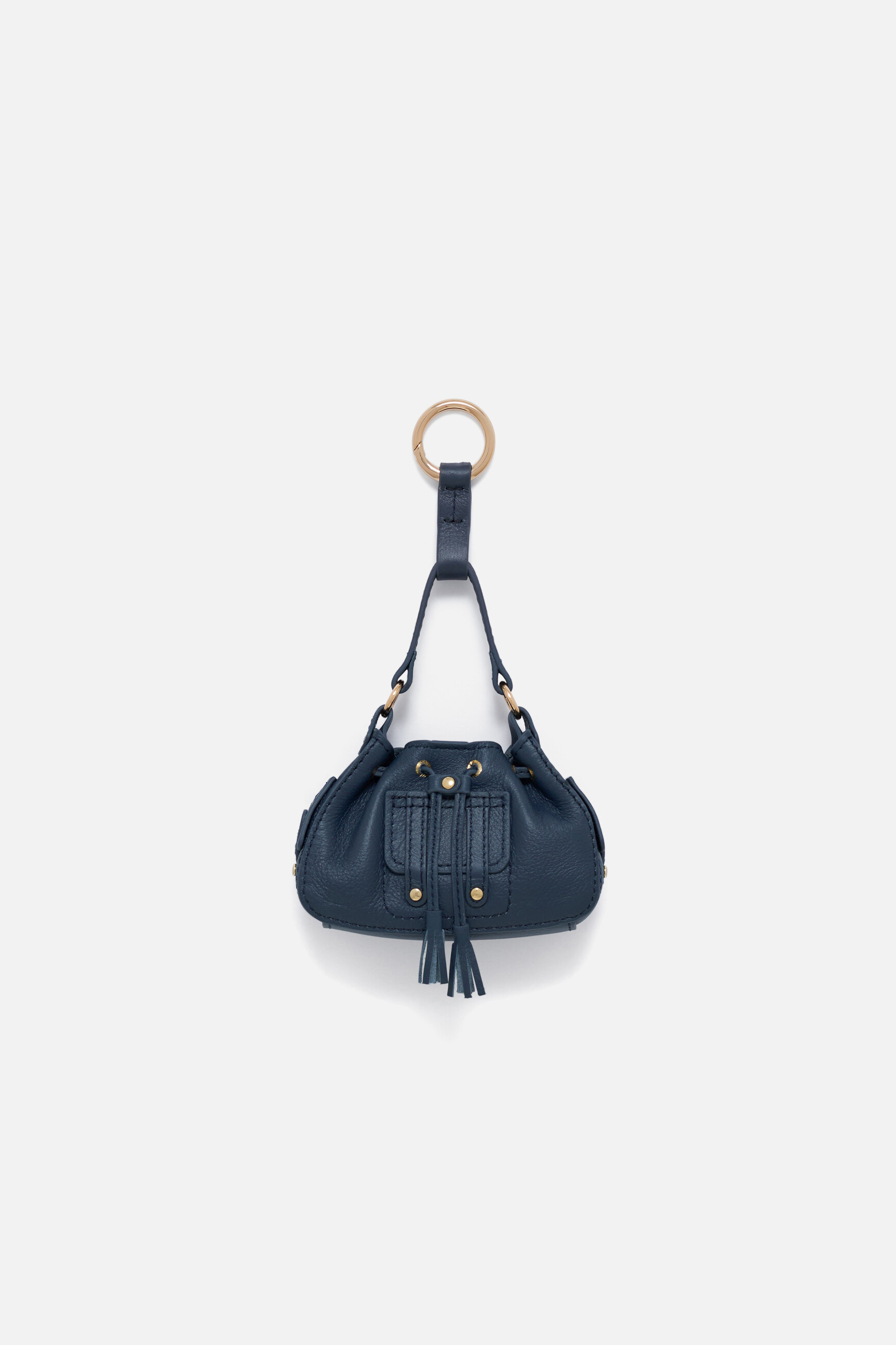 Charm Baby-Vic en cuir naturel bleu marine femme