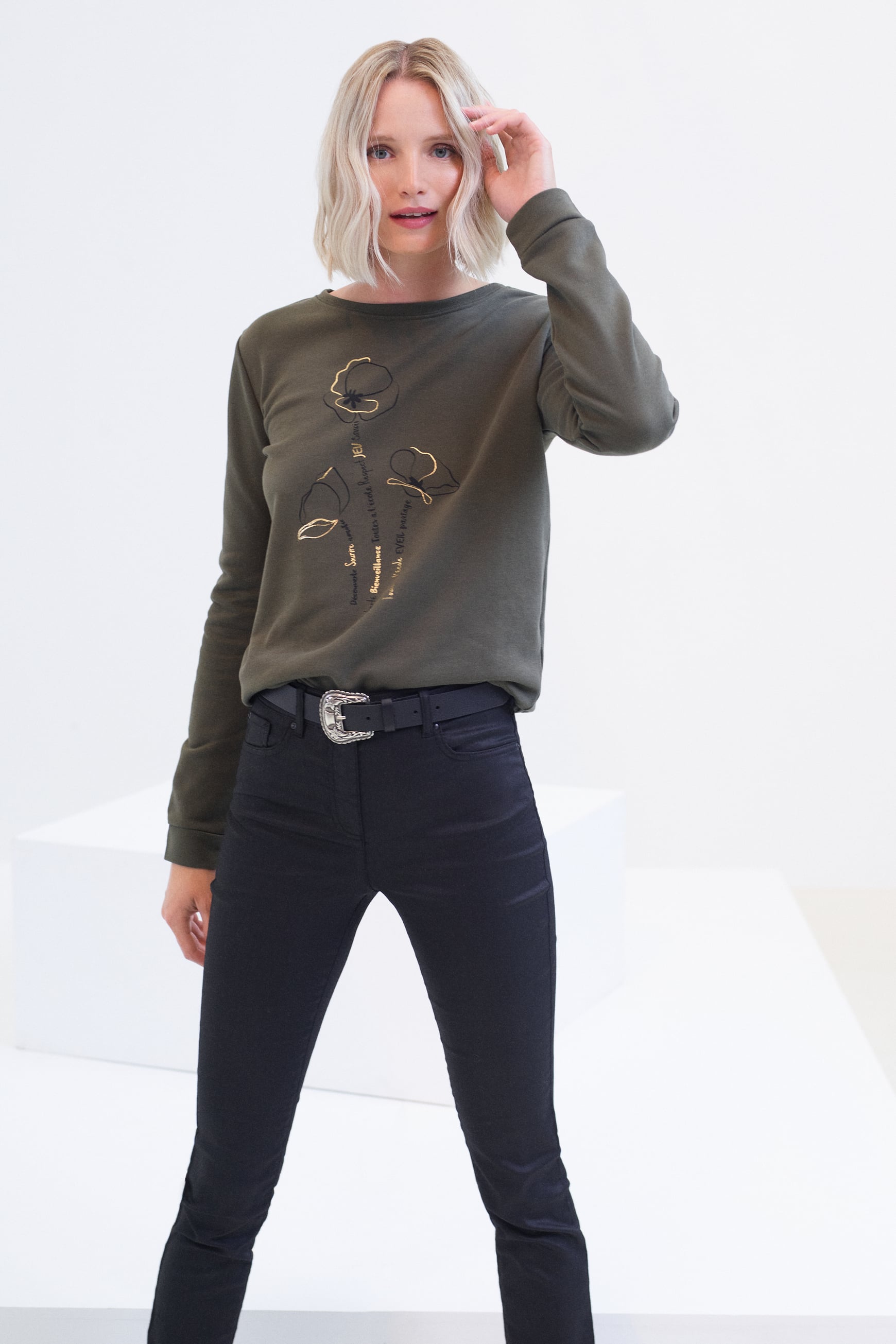 Sweatshirt Jason khakigroen vrouw