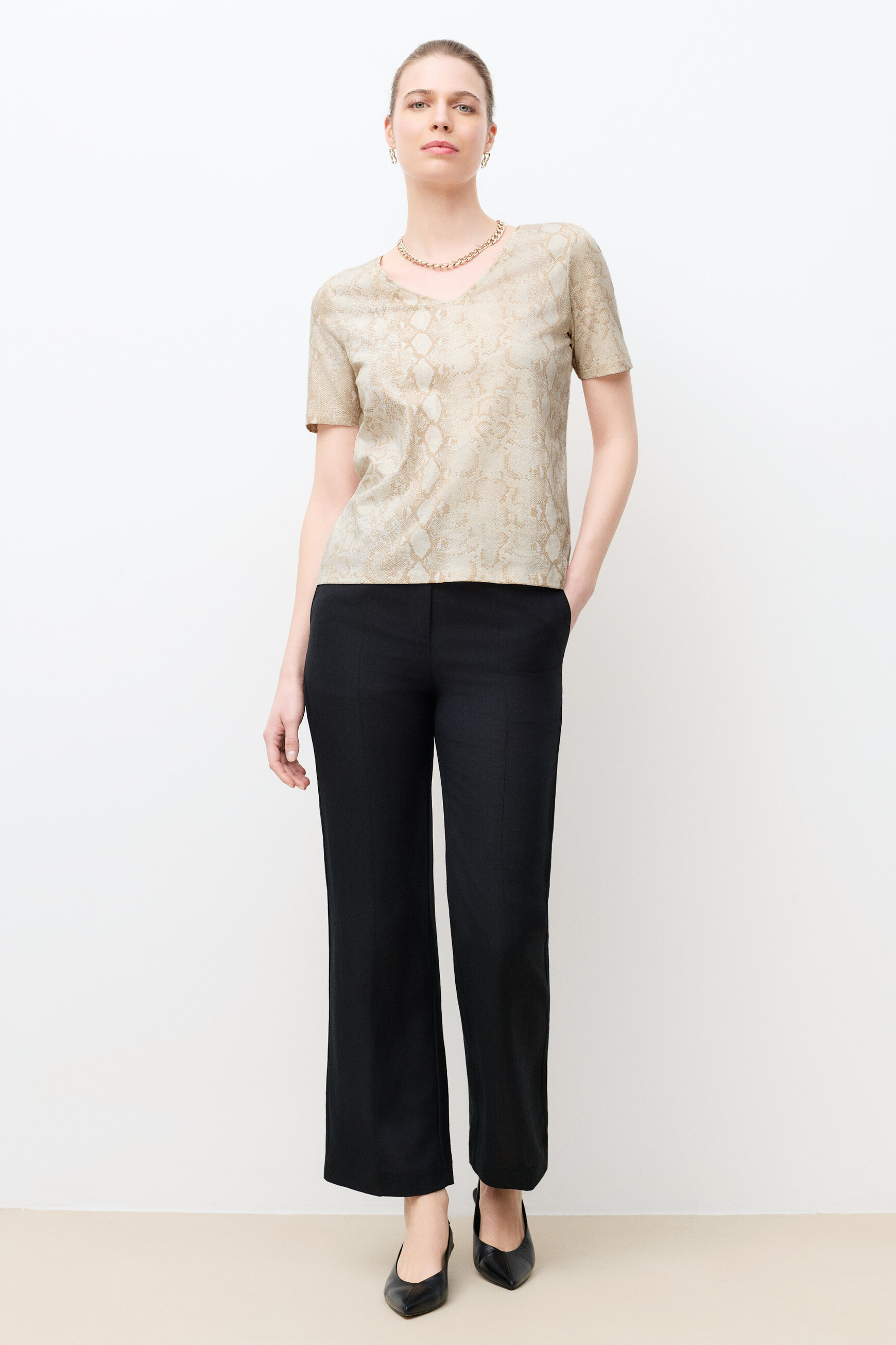 T-shirt Thuga-Snake creme femme