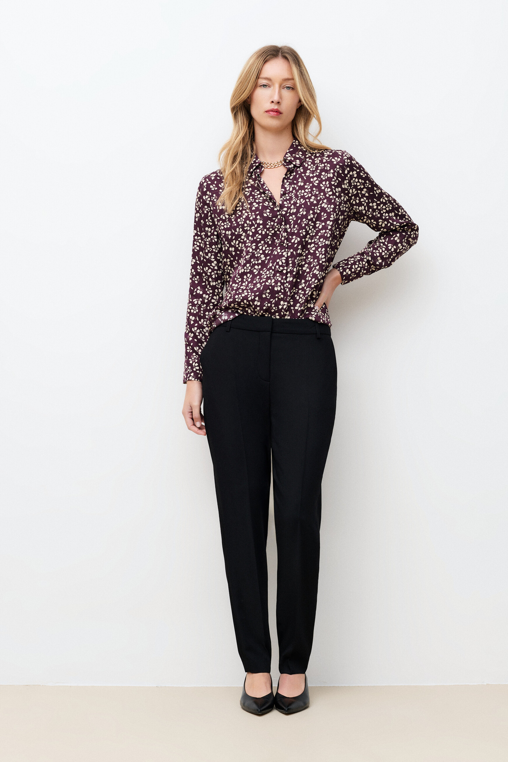 Camisa Charme ameixa mulher