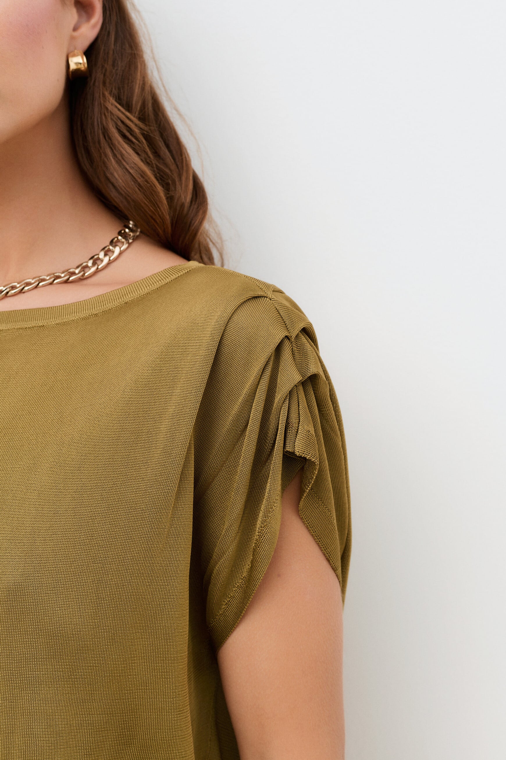 Pull Debbie vert olive femme