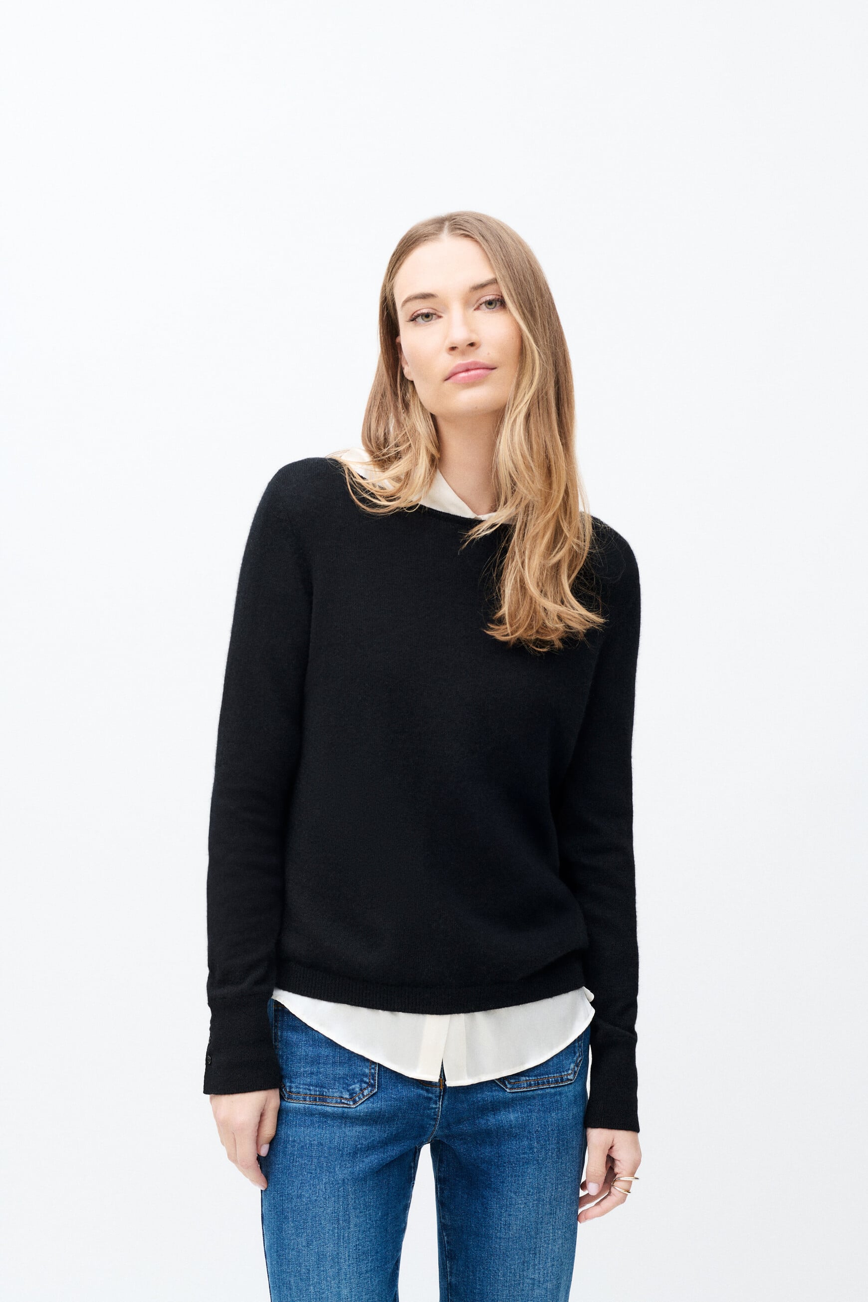 Mzoan Pullover 100% Kaschmir schwarz damen
