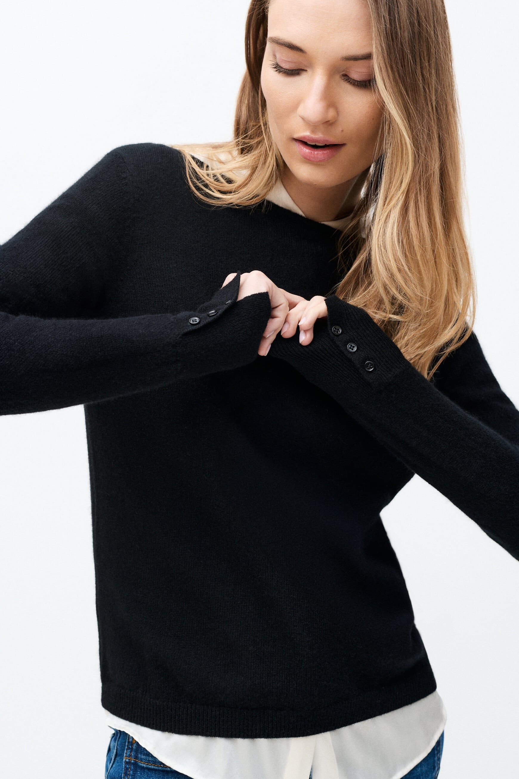 Mzoan Pullover 100% Kaschmir schwarz damen