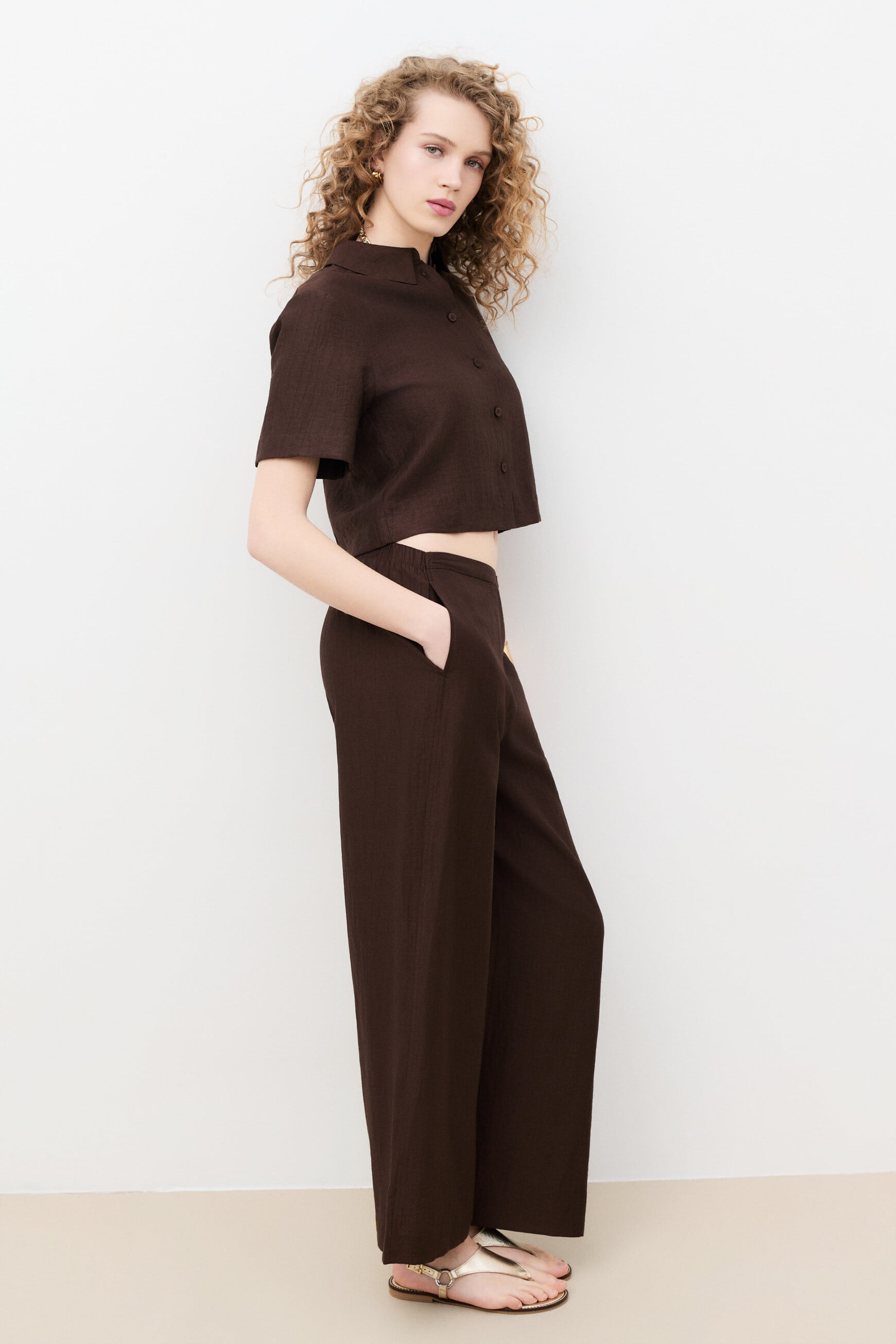 Camicia Corine3 marron fonc&eacute; donna