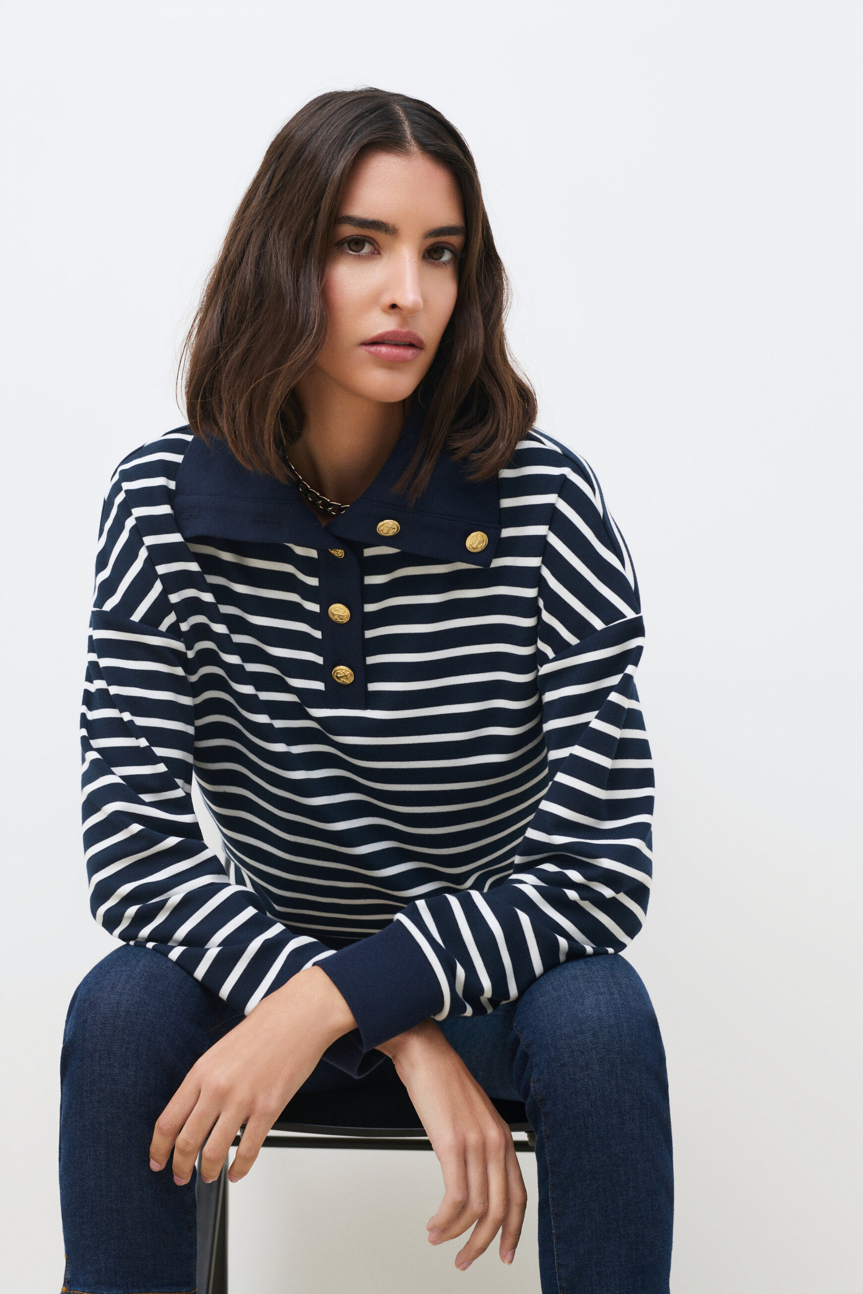 Sweatshirt Tlouis bleu marine femme