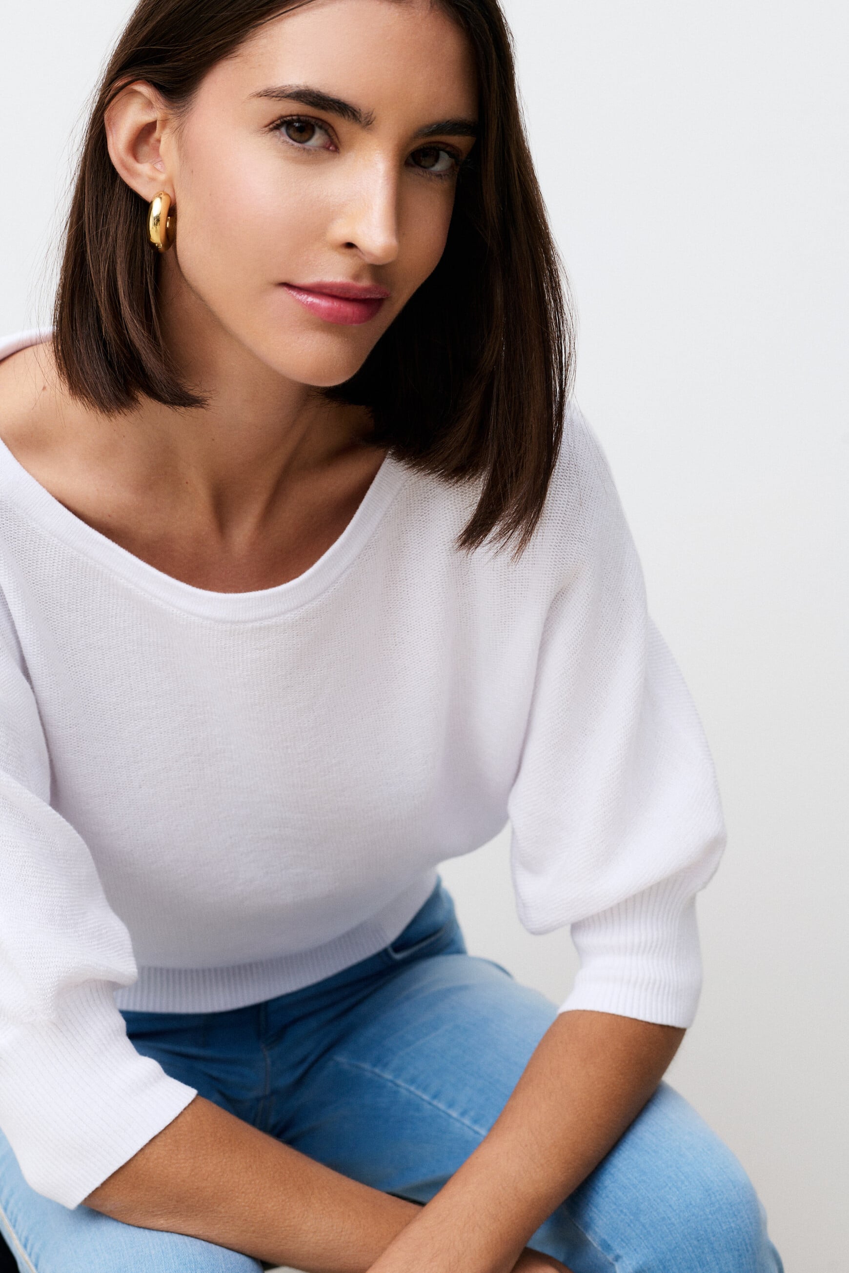 Pull joan oversize blanc femme
