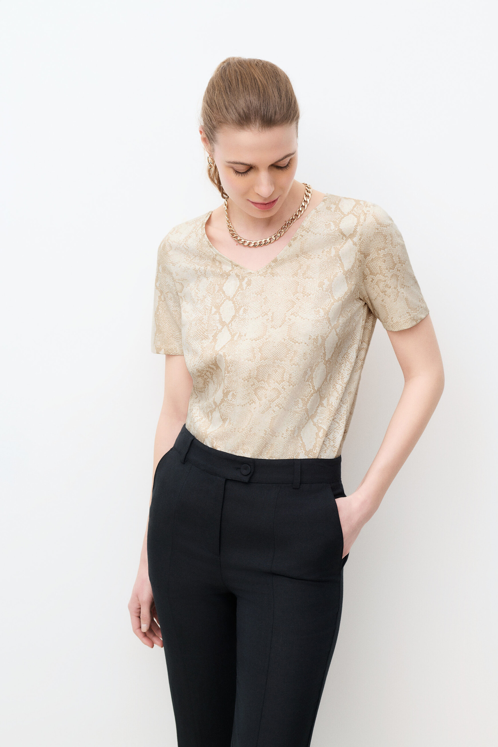 T-shirt Thuga-Snake creme femme