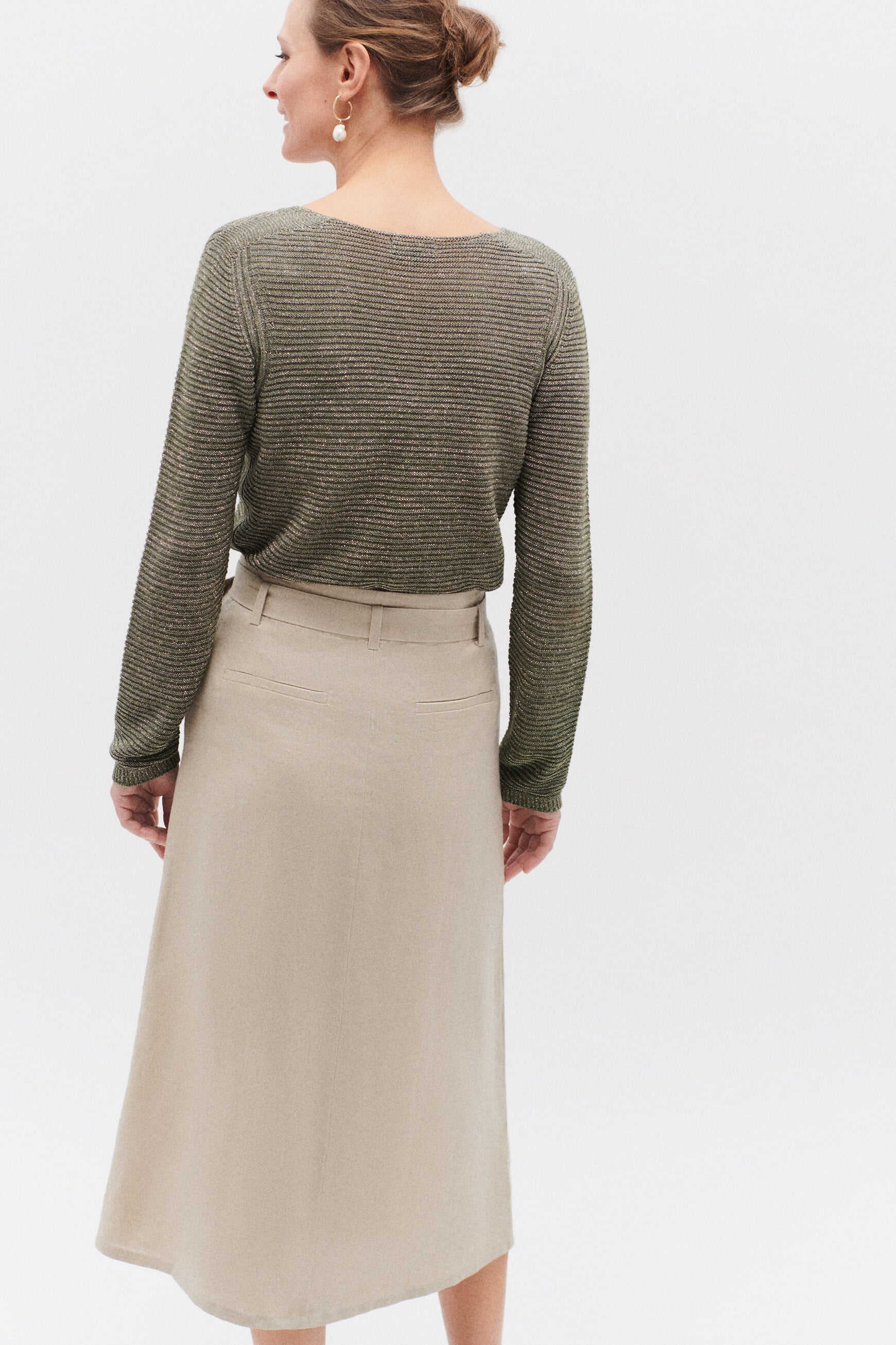 jupe agnes 100% lin taupe femme