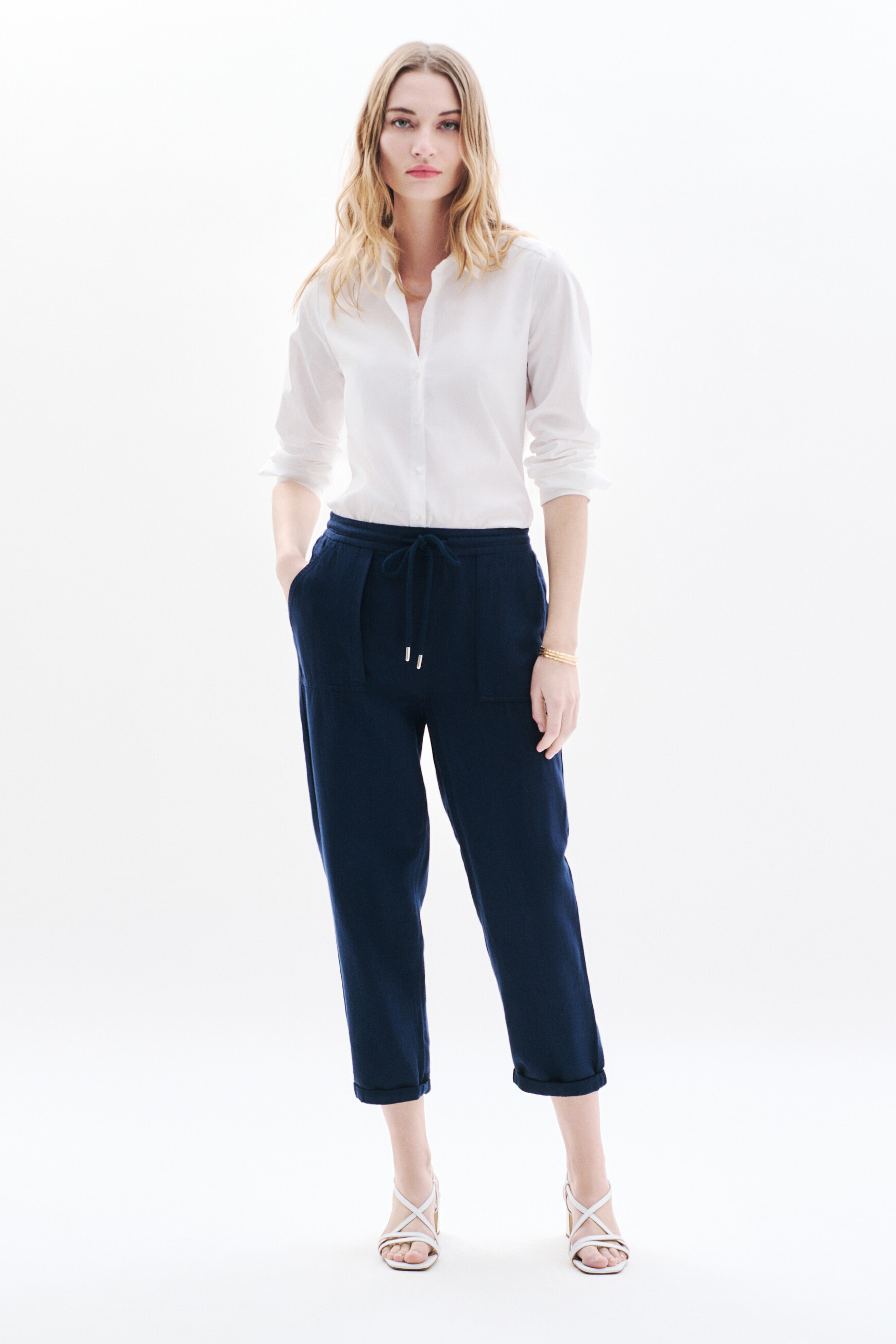 pantalon ignace bleu marine femme
