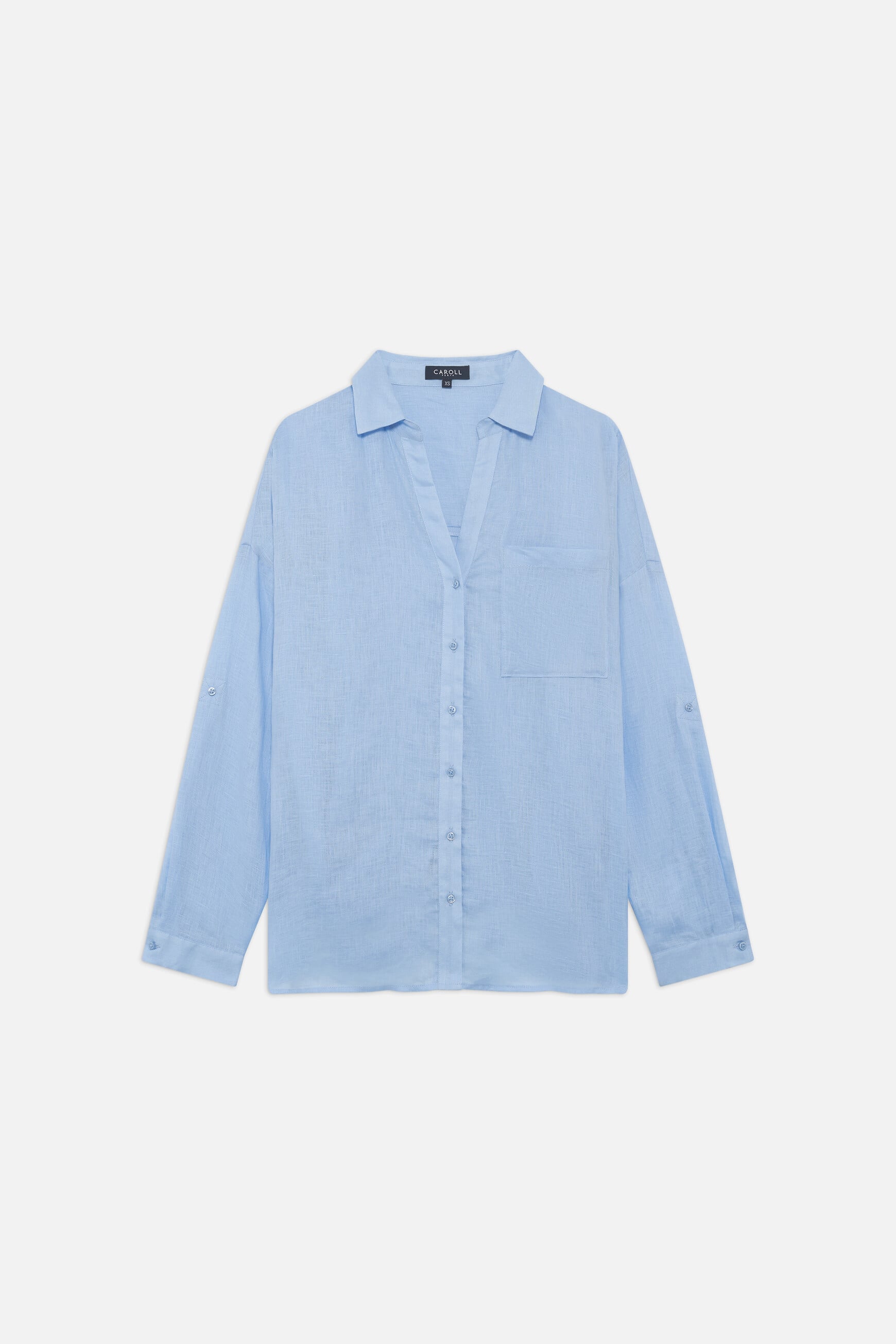 Camisa Csandinette 100% lino azul cielo mujer