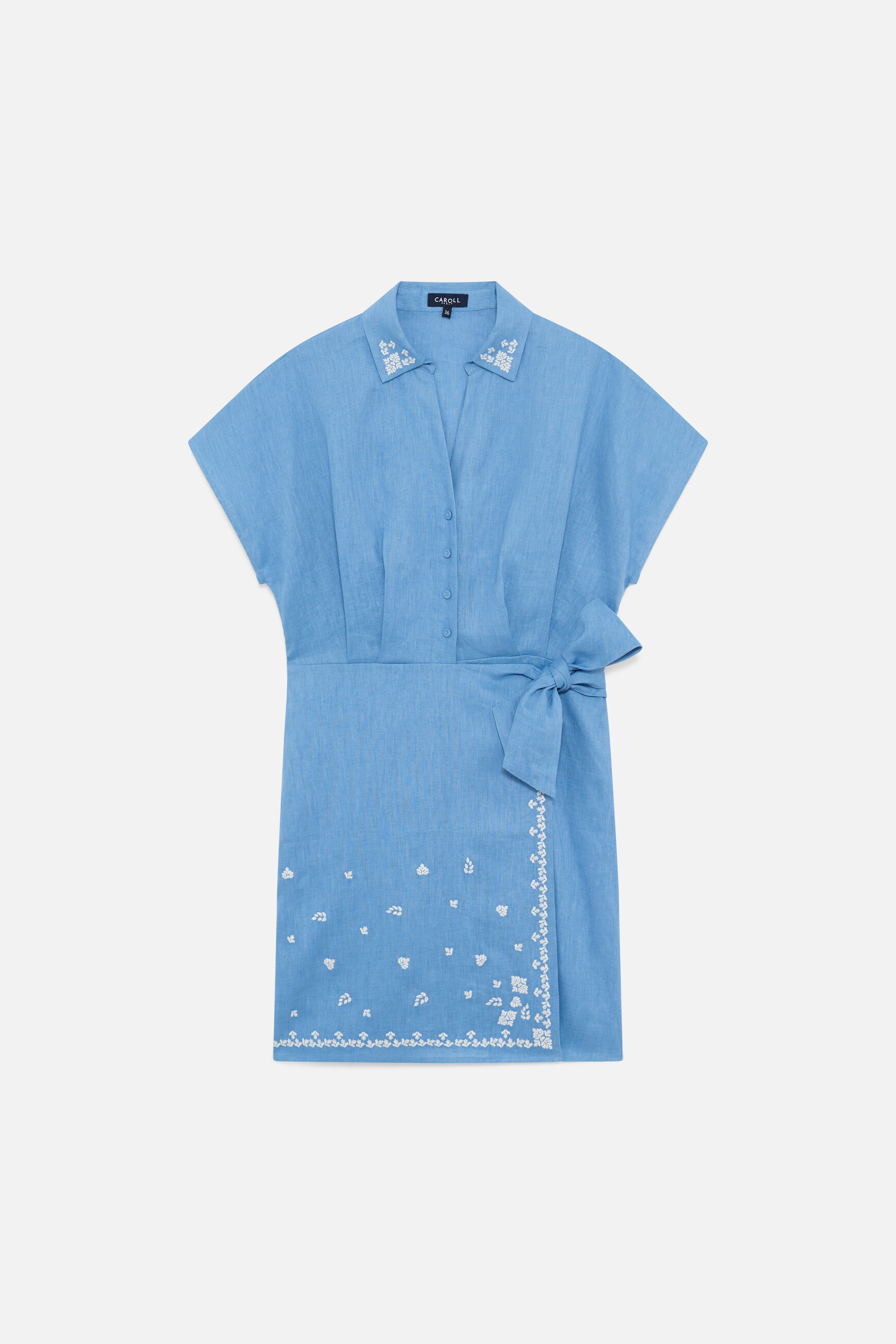 Robe Rish2 100% lin bleu gris femme