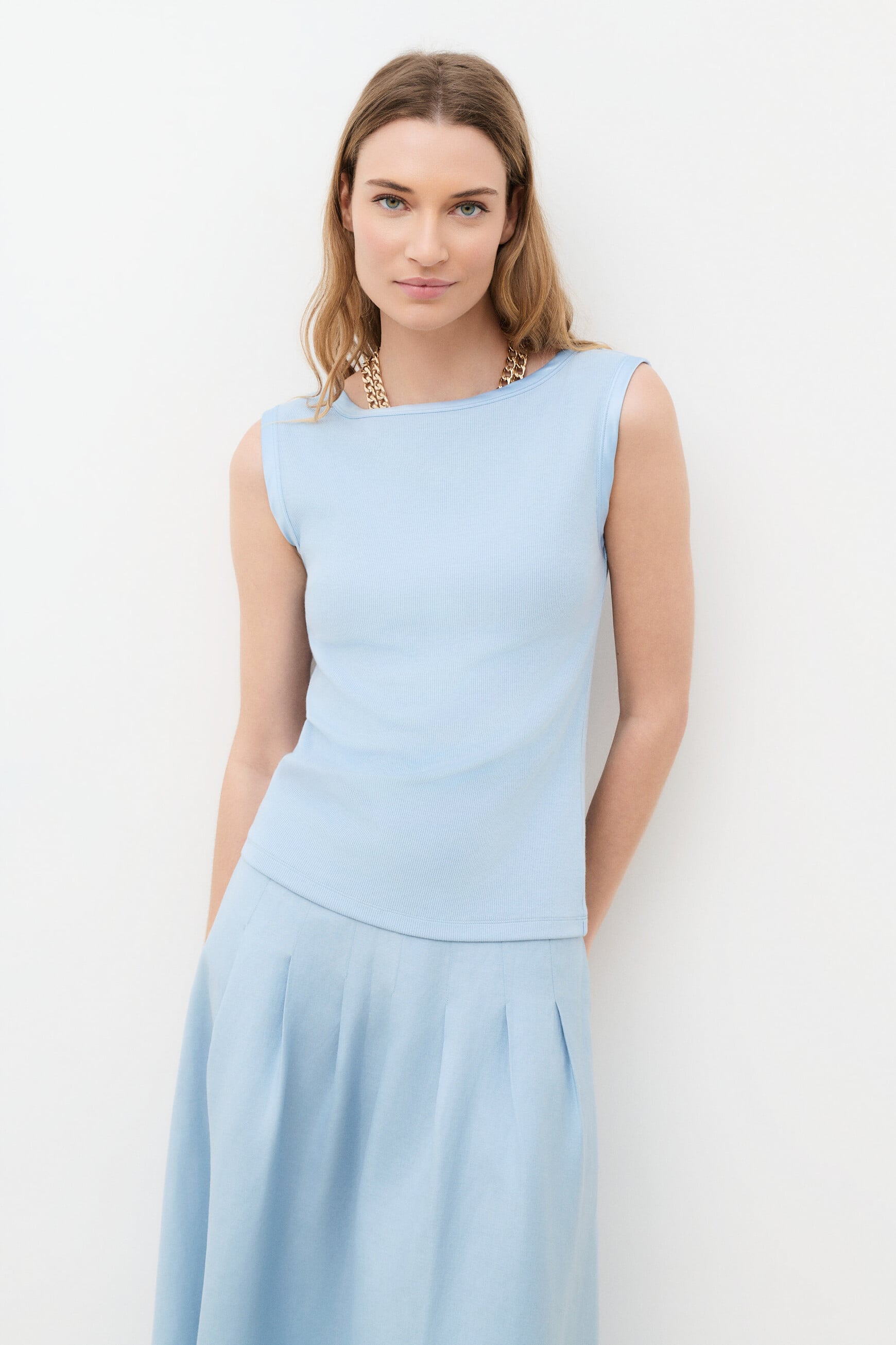 T-shirt Tluce bleu clair femme