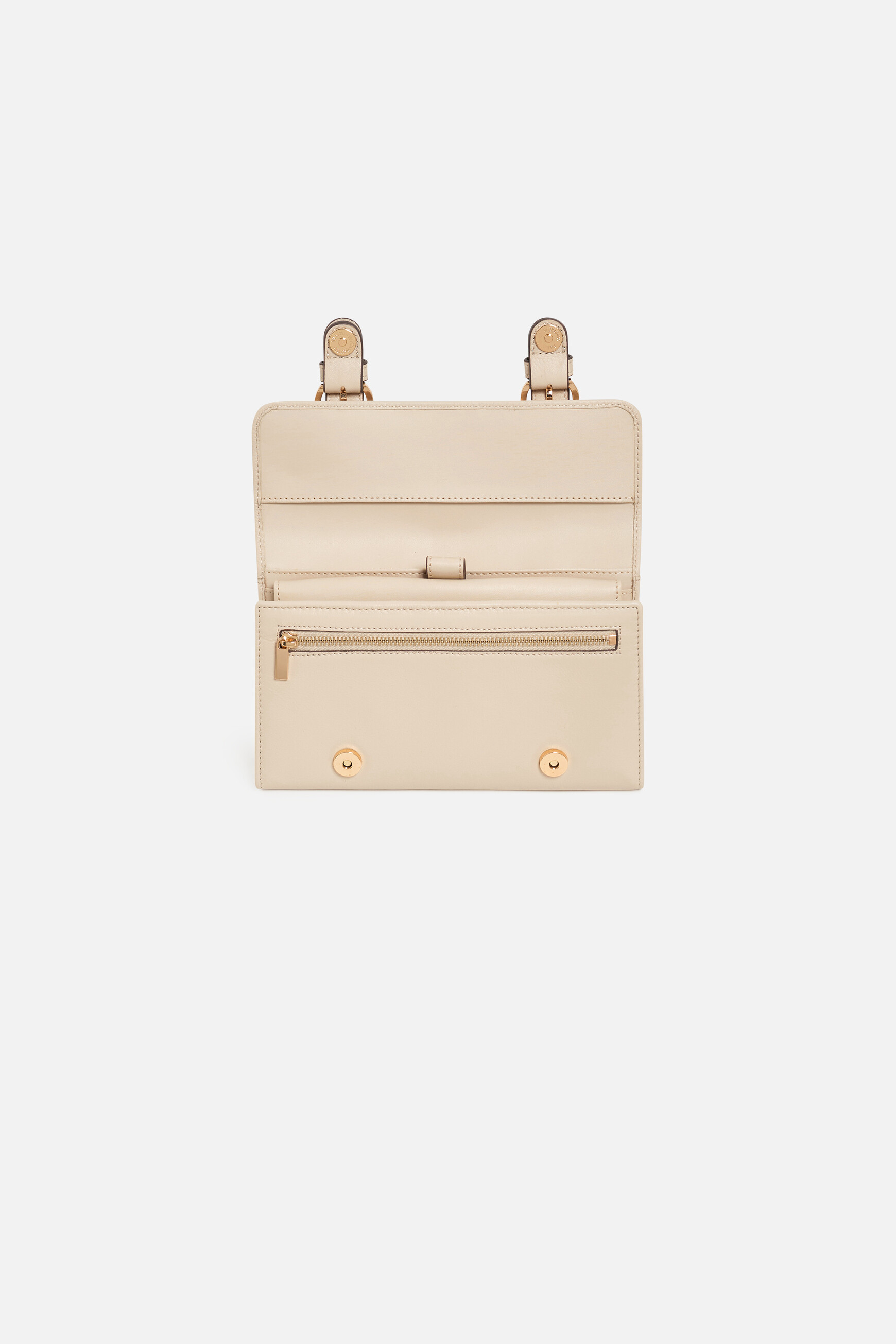 Thais wallet in natural leather ivory woman