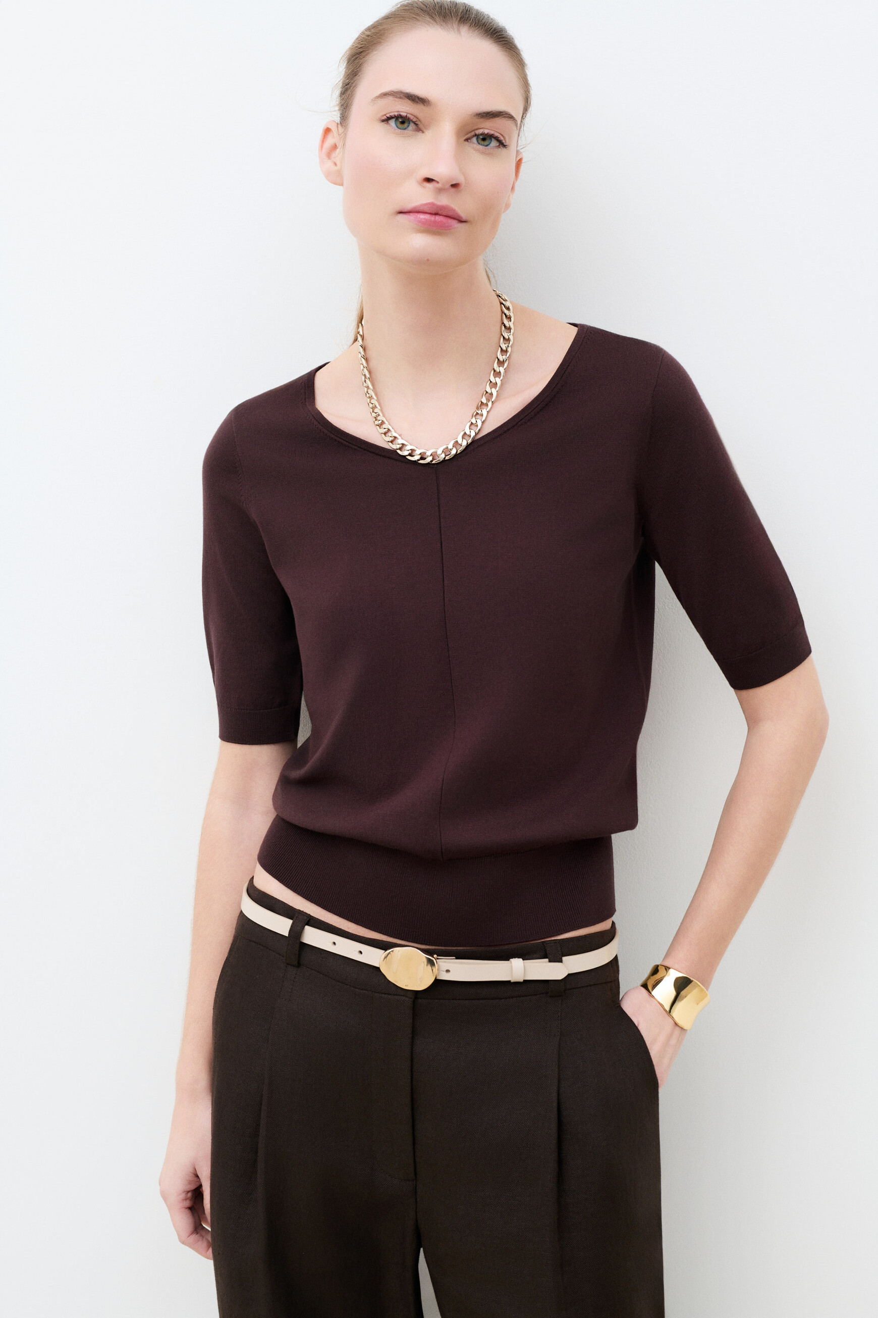 Mrico sweater dark brown woman