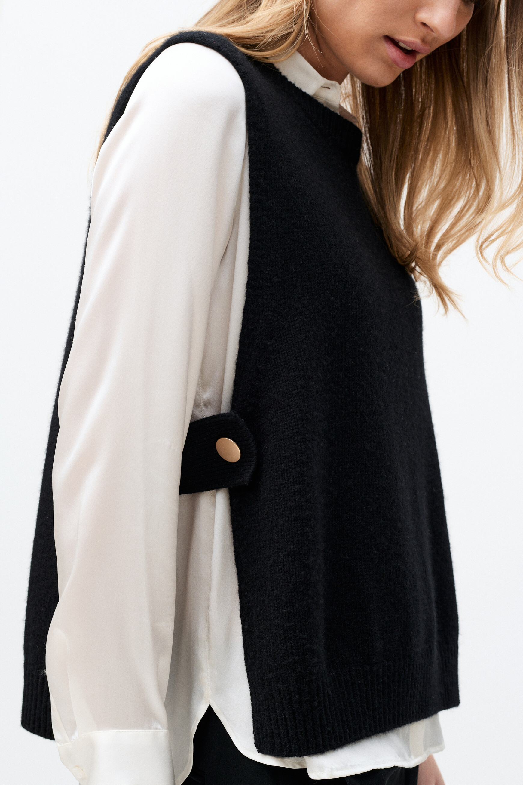 poncho hevy nero donna