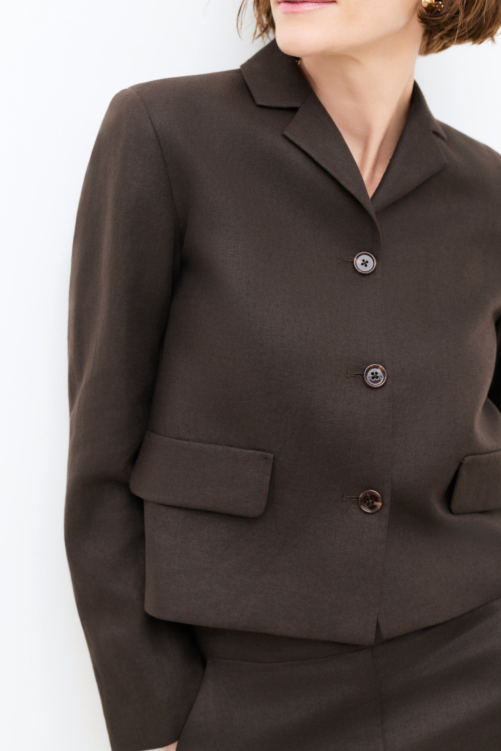 Jacke Vgelin 100% Leinen marron fonc&eacute; damen