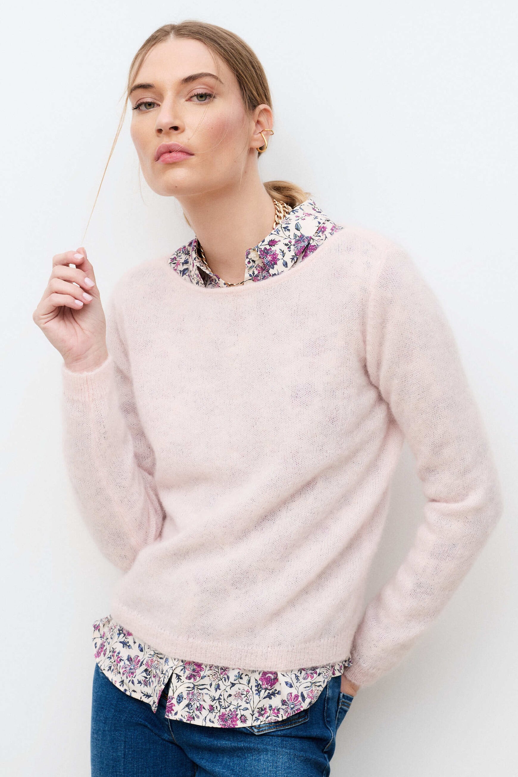 Pull Mvittoria rose clair femme