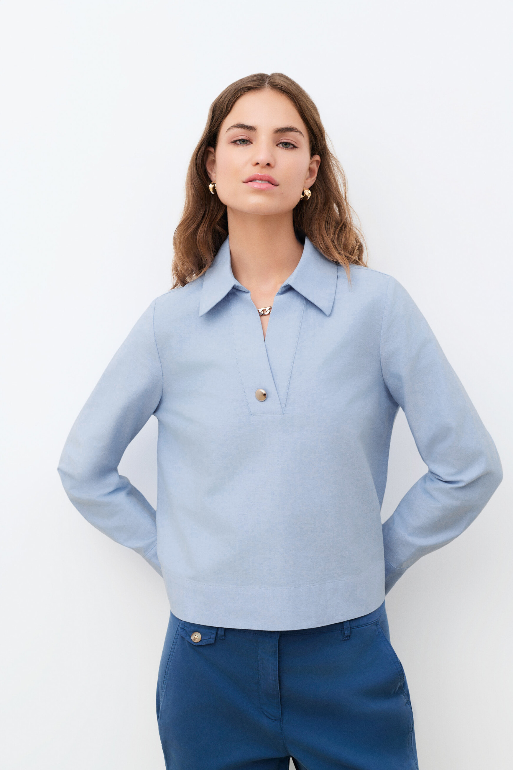 Chemise Clodia bleu pastel femme