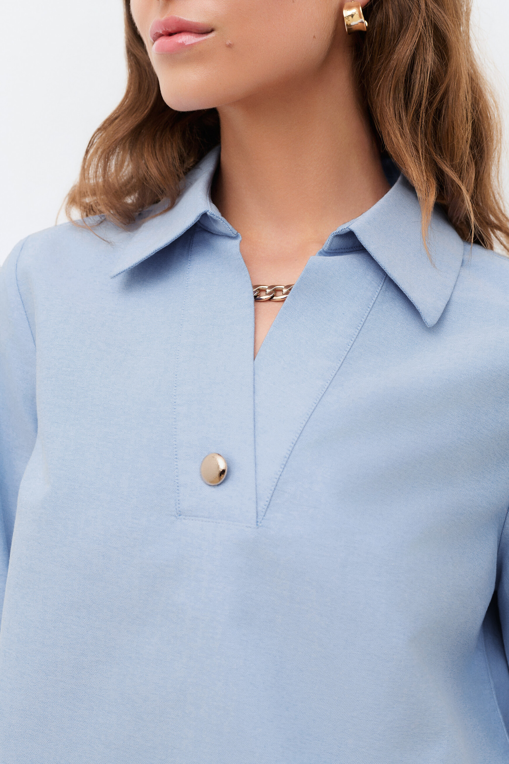 Chemise Clodia bleu pastel femme