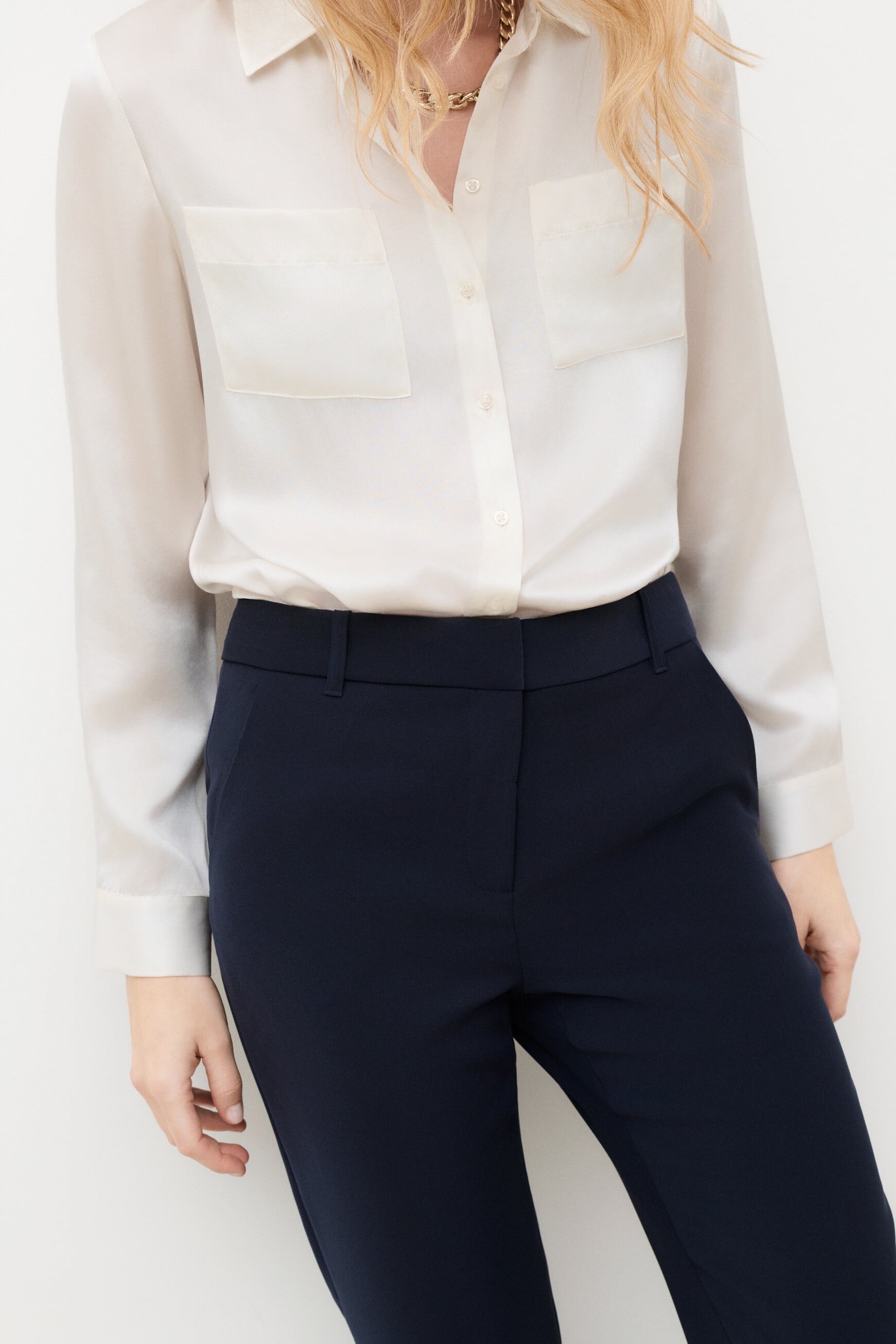 Pantalon pclement bleu marine femme