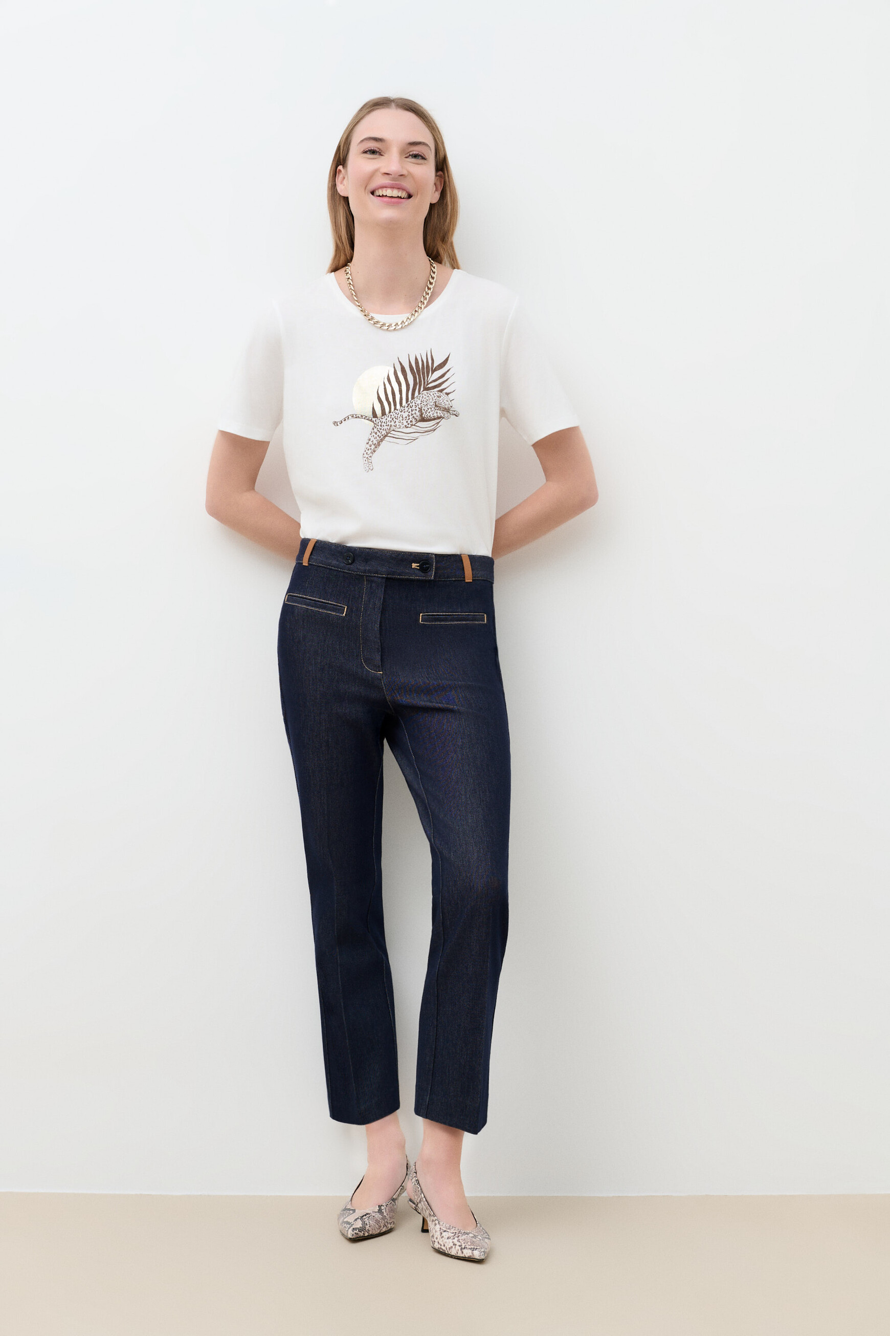 Camiseta tim-felino crudo mujer