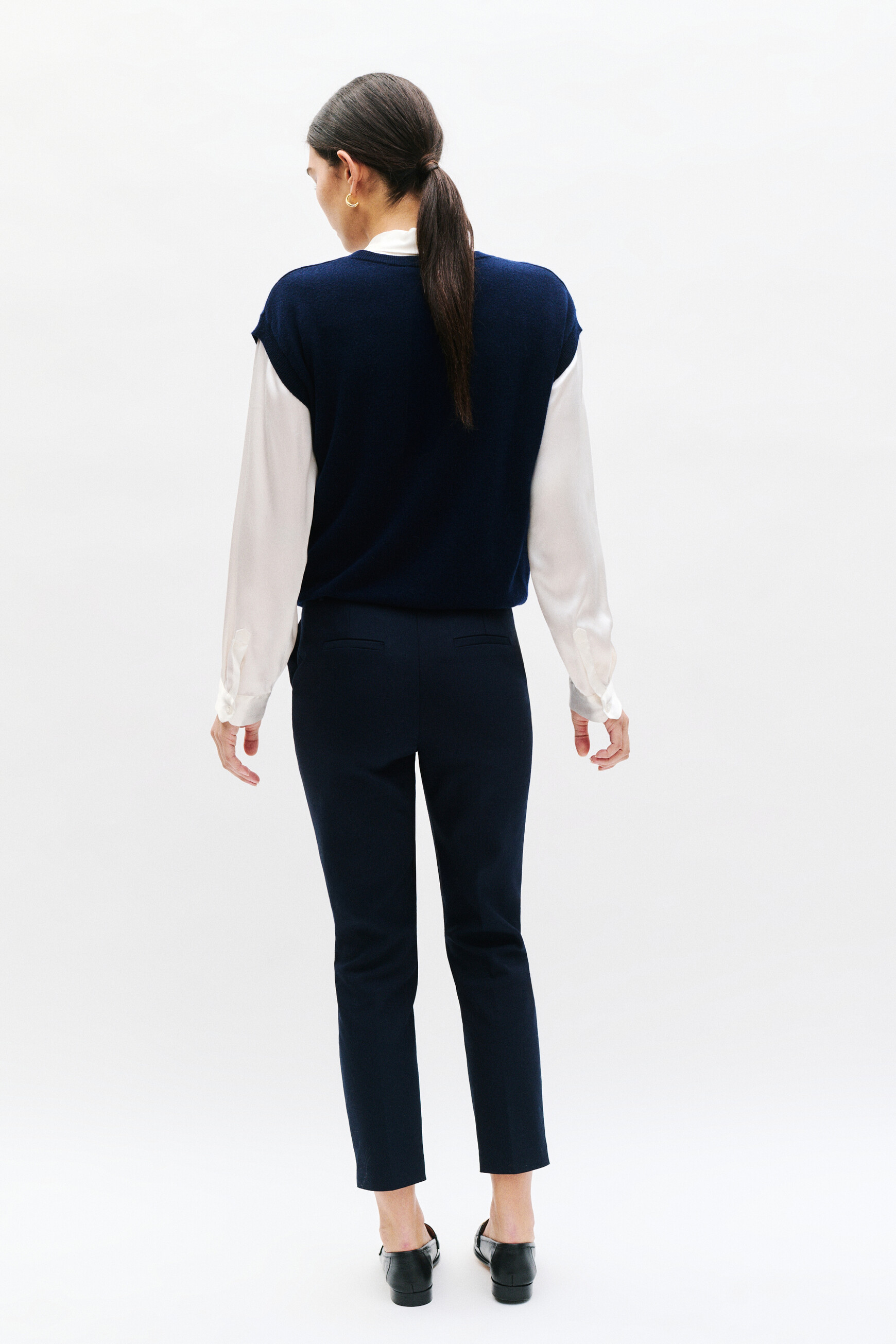 Pantalon psidiko2 bleu marine femme