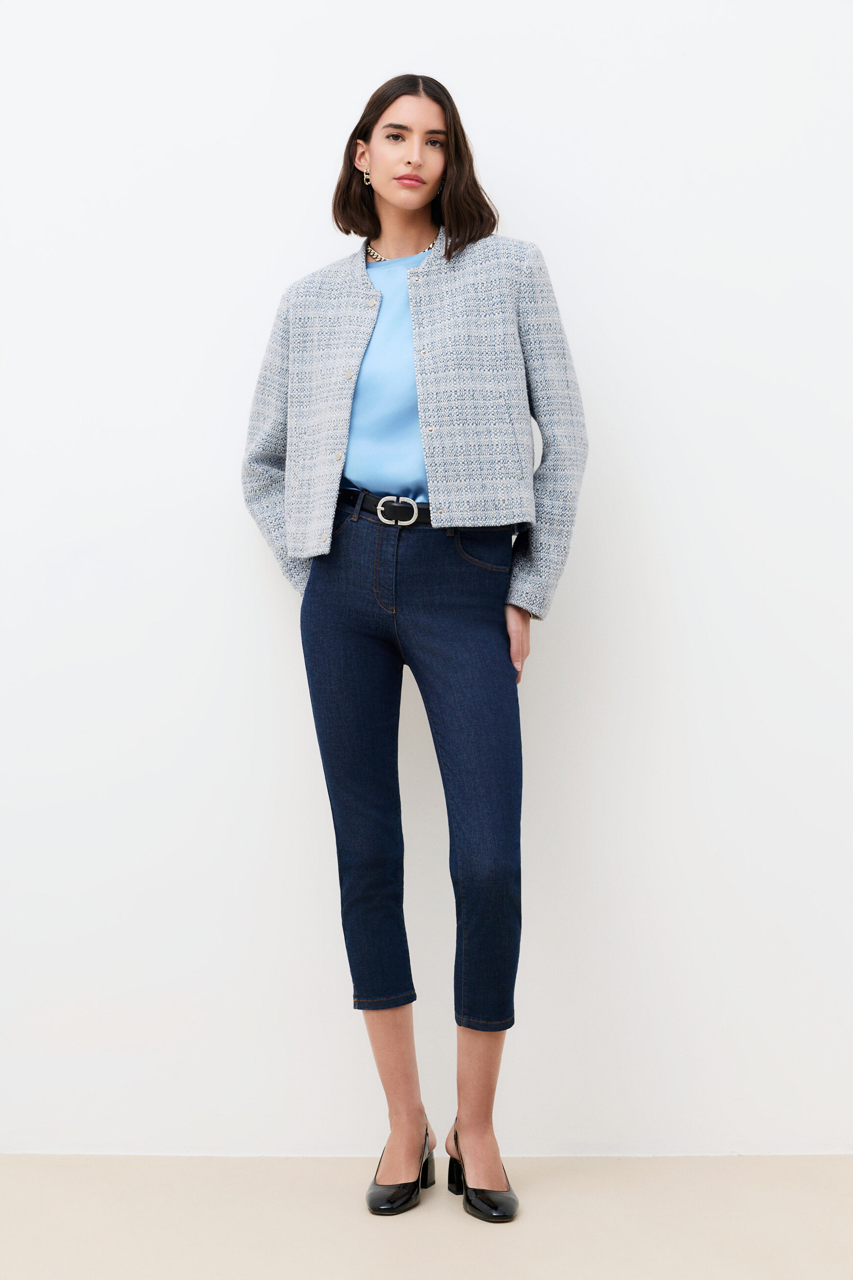 Veste Vienna Tweed bleu ciel femme