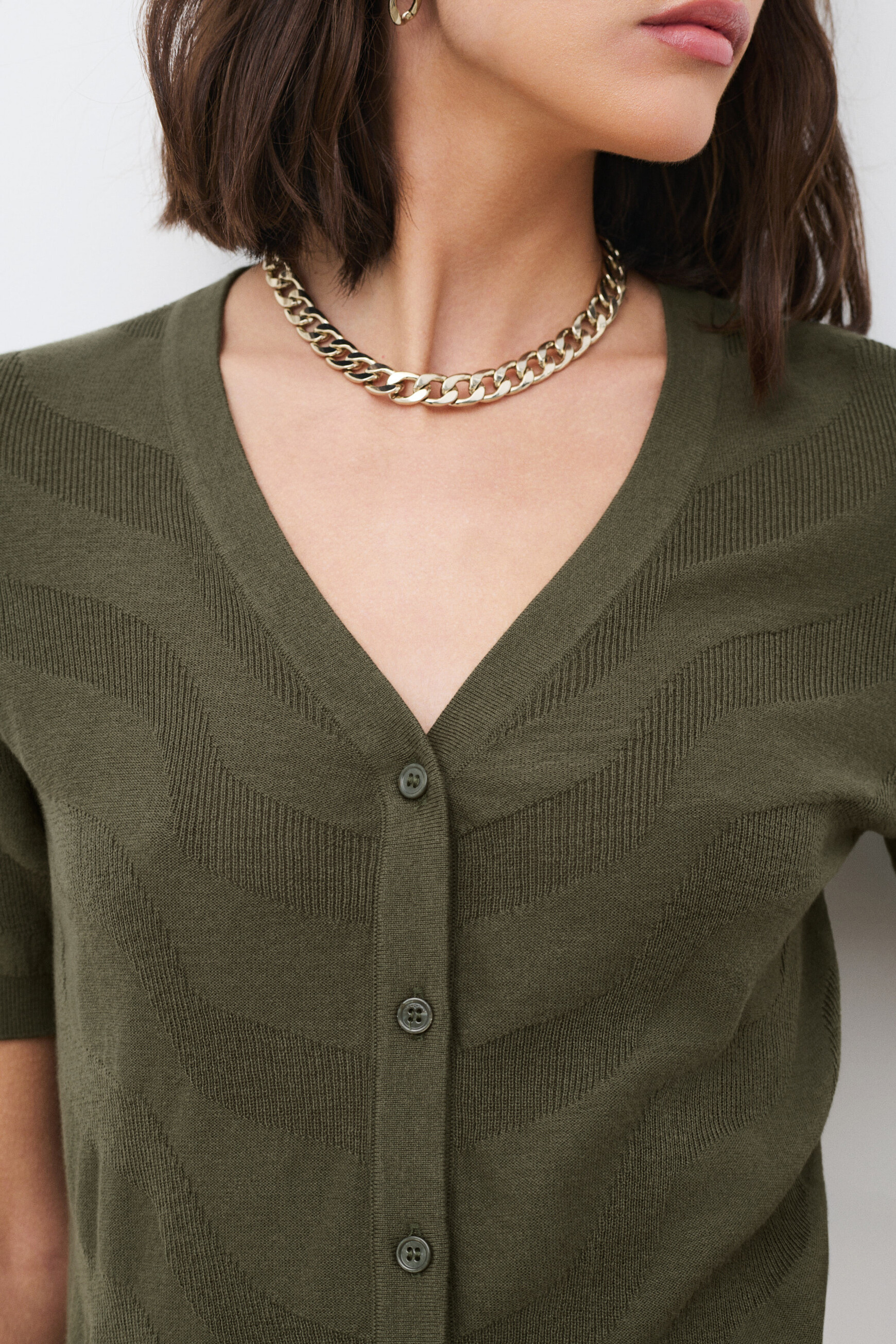 Gilet Maisie vert kaki femme